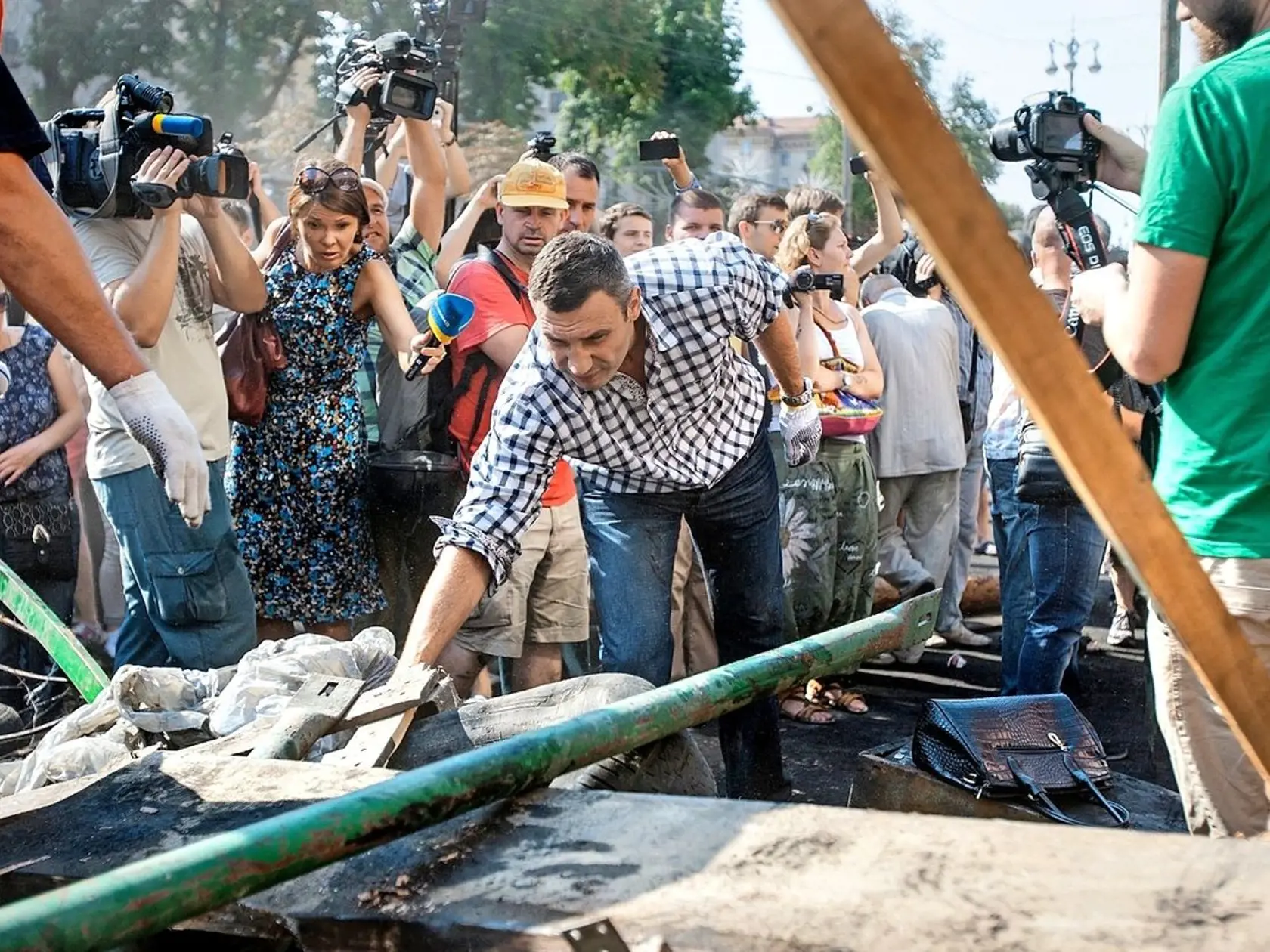 Vitalij Kličko sa pravidelne zúčastňoval protestov na kyjevskom Majdane.