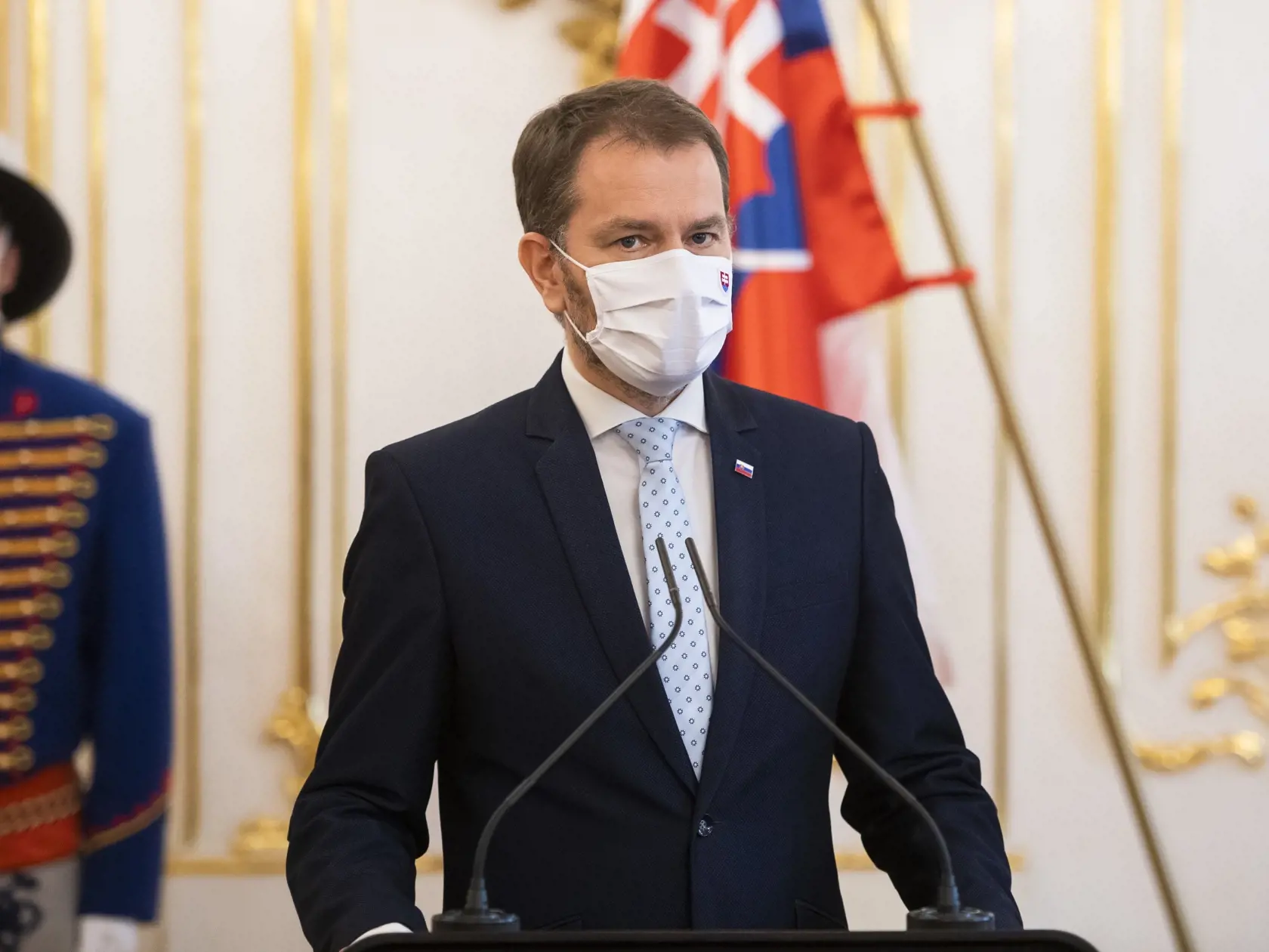 Na snímke predseda vlády SR Igor Matovič počas tlačovej konferencie k záverom utorkového stretnutia s prezidentkou SR Zuzanou Čaputovou, v stredu 4. novembra 2020 v Bratislave. FOTO TASR - Jaroslav Novák