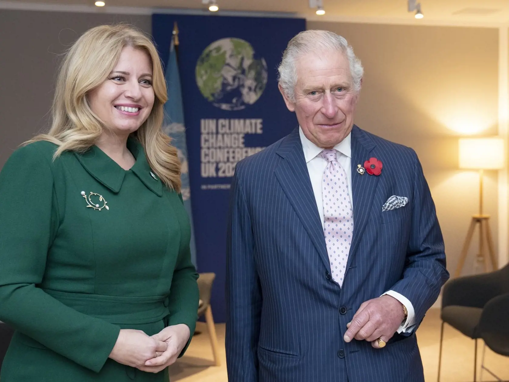 Prezidentka Zuzana Čaputová s princom z Walesu.