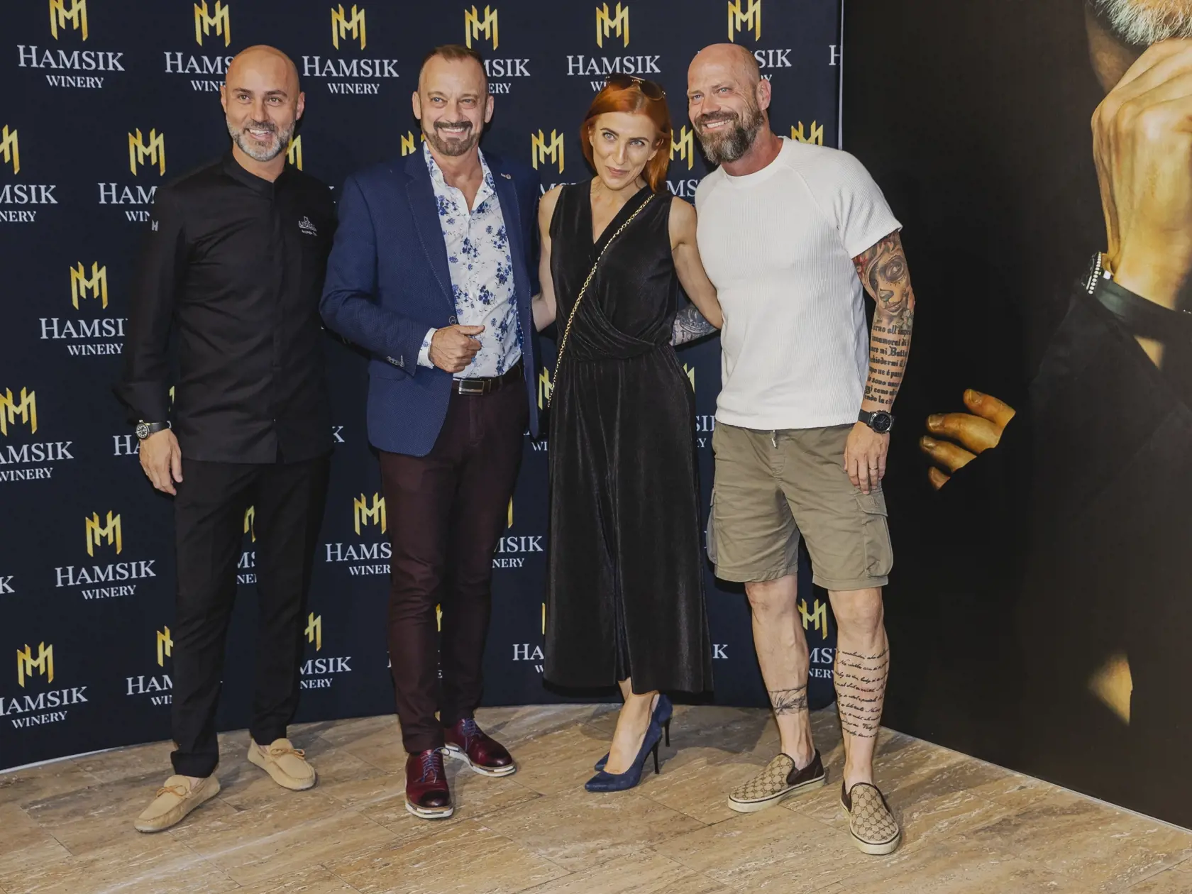 Na snímke Andrea Ena, Jozef Grondžák, Mirka Szilagyiová a Dušan Hamšík počas otvorenia letnej sezóny v reštaurácií Di Andrea v Bratislave.