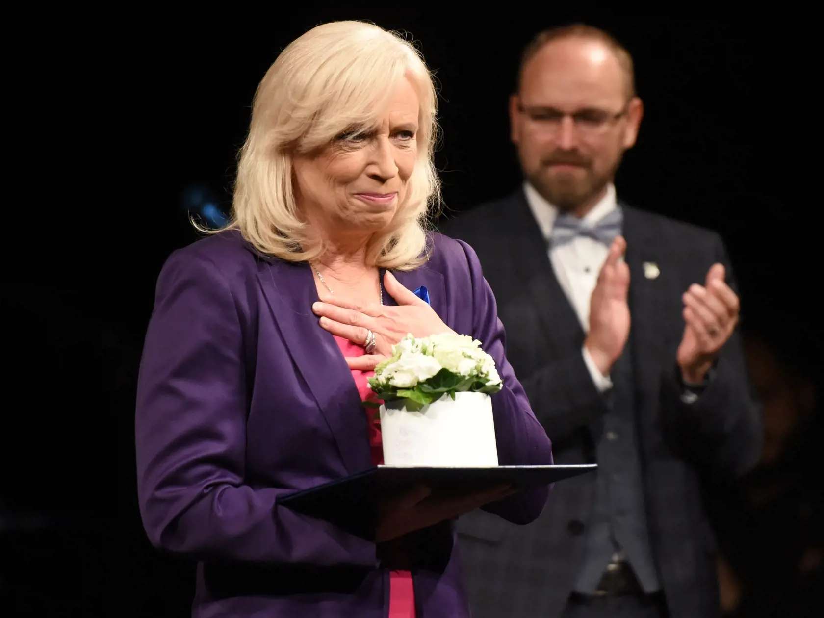 Na snímke ocenená expremiérka a sociologička Iveta Radičová počas odovzdávania Ceny Slobody Antona Srholca v Trnave v sobotu 9. novembra 2019. FOTO TASR - Lukáš Grinaj
