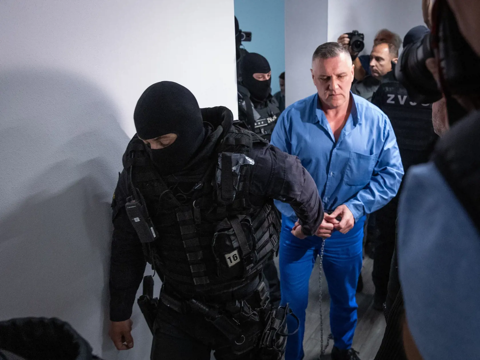 Rozhodovanie o podmienečnom prepustení mafiána Mikuláša Černáka na slobodu na Okresnom súde Trnava v Piešťanoch. Na snímke Mikuláš Černák. 