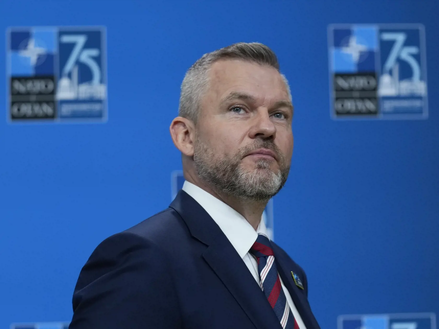Slovenský prezident Peter Pellegrini prichádza na summit NATO vo Washingtone v stredu 10. júla 2024.