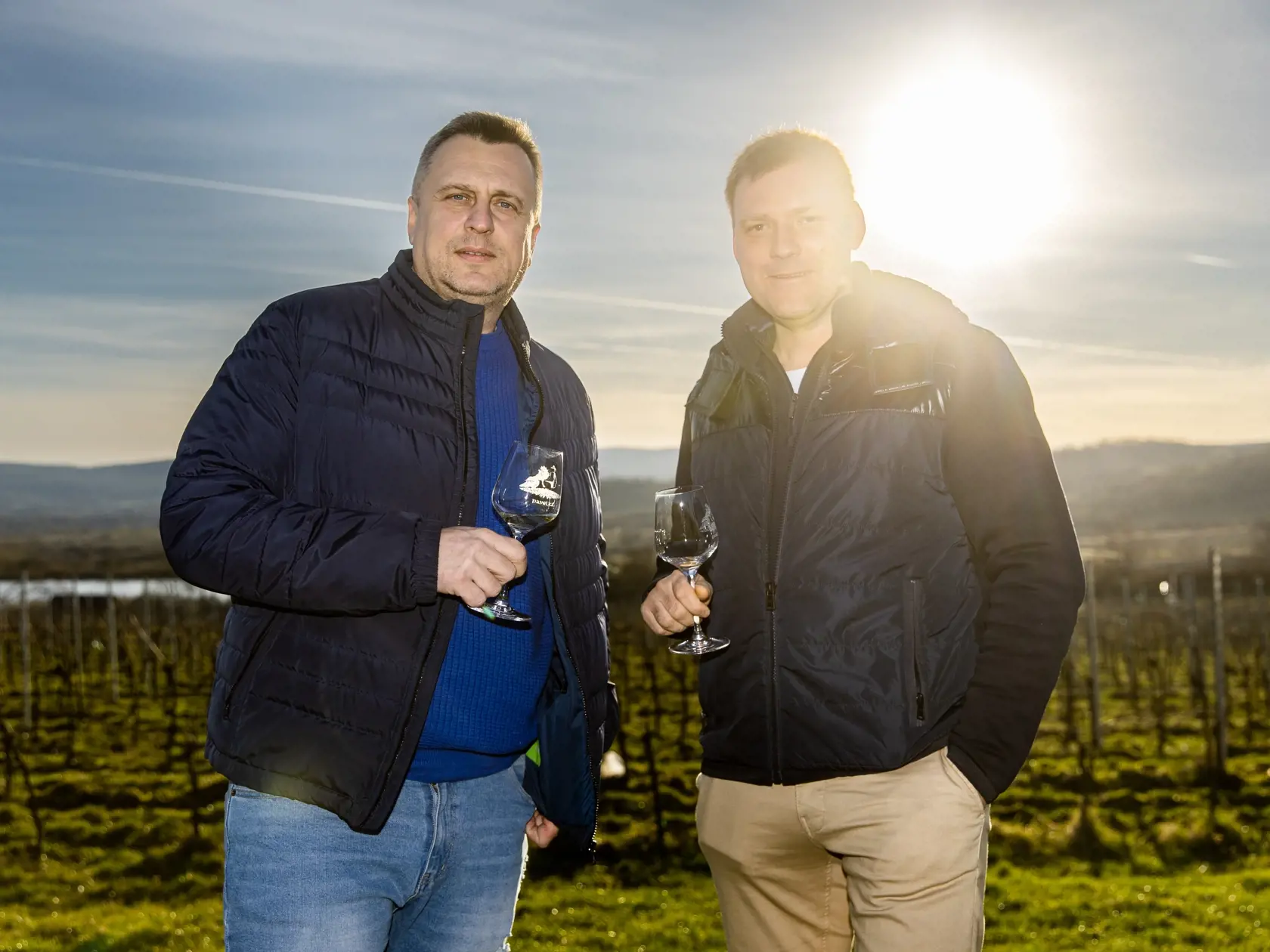 Tomáš Taraba a Andrej Danko pri víne v Pezinku. 