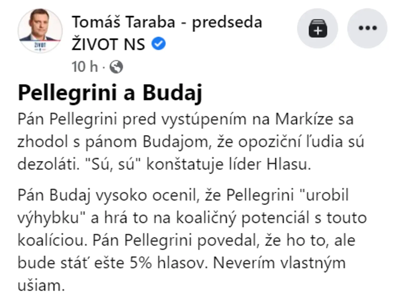 Video zverejnil predseda strany Život-NS Tomáš Taraba.