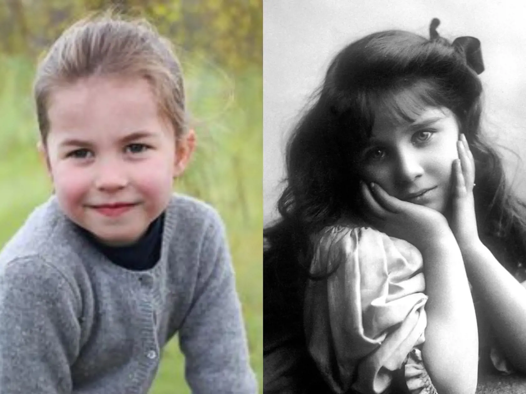Princezná Charlotte a kráľovná matka Lady Elizabeth Bowes Lyon približne v rovnakom veku.