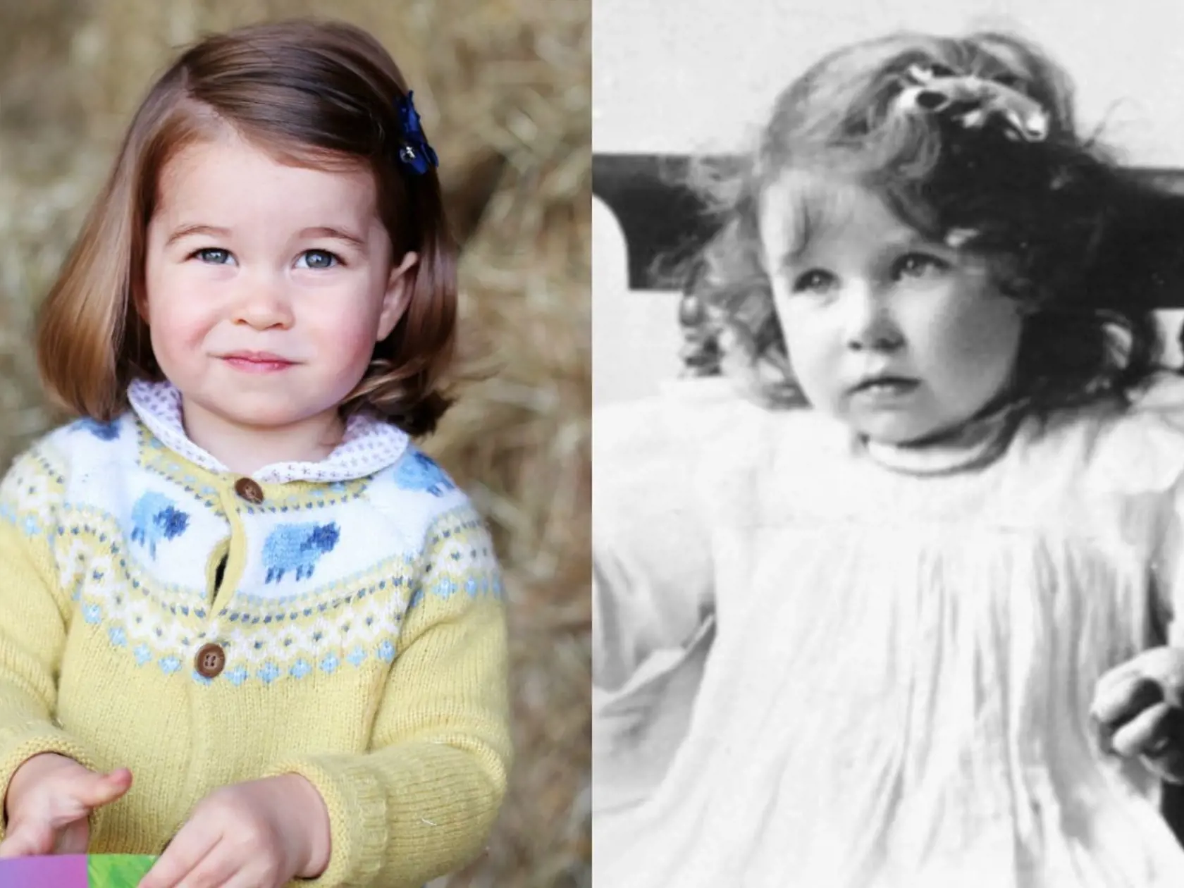 Princezná Charlotte a kráľovná matka Lady Elizabeth Bowes Lyon približne v rovnakom veku.