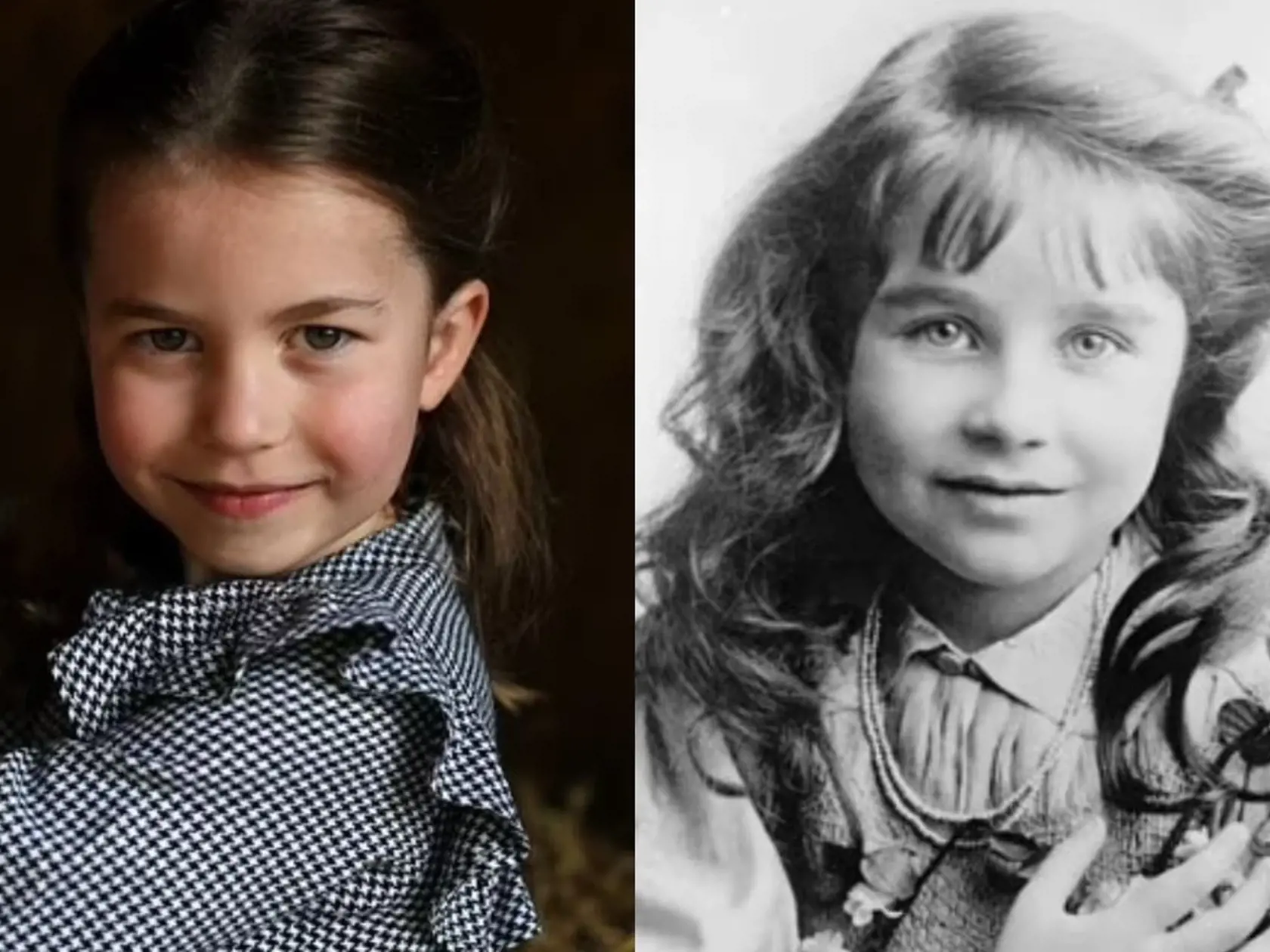 Princezná Charlotte a kráľovná matka Lady Elizabeth Bowes Lyon v približne rovnakom veku.