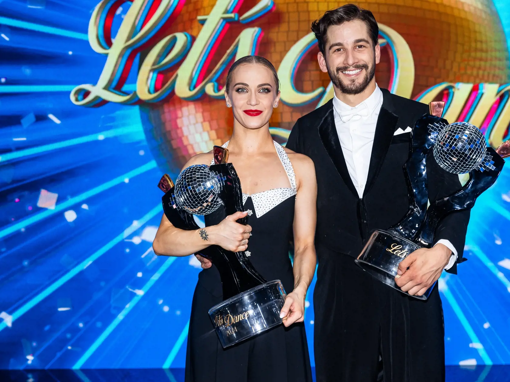 Finále tanečnej súťaže celebrít “LET’S DANCE 2024” v Bratislave. Na snímke Jakub Jablonský a Eliška Lenčešová. 