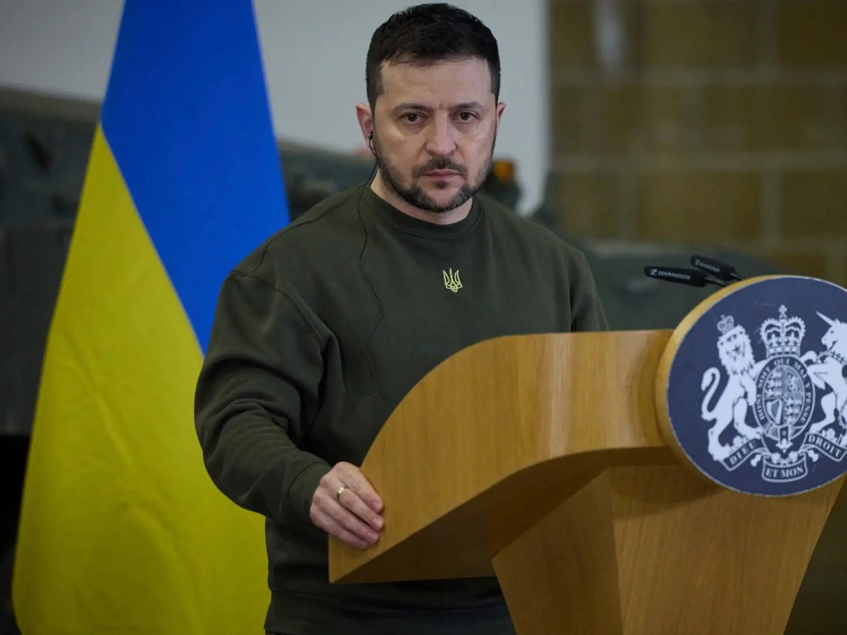 Volodymyr Zelenskyj počas návštevy Veľkej Británie 8. februára 2023.