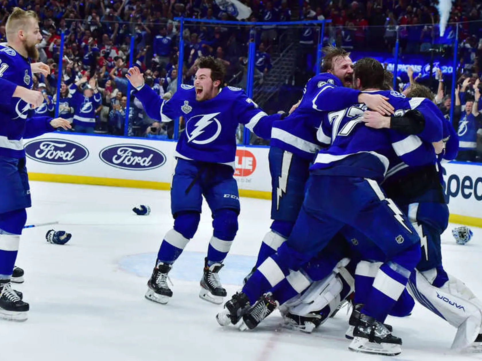 Koniec zápasu, víťazstvo Tampa Bay Lightning už bolo neodvrátiteľné.