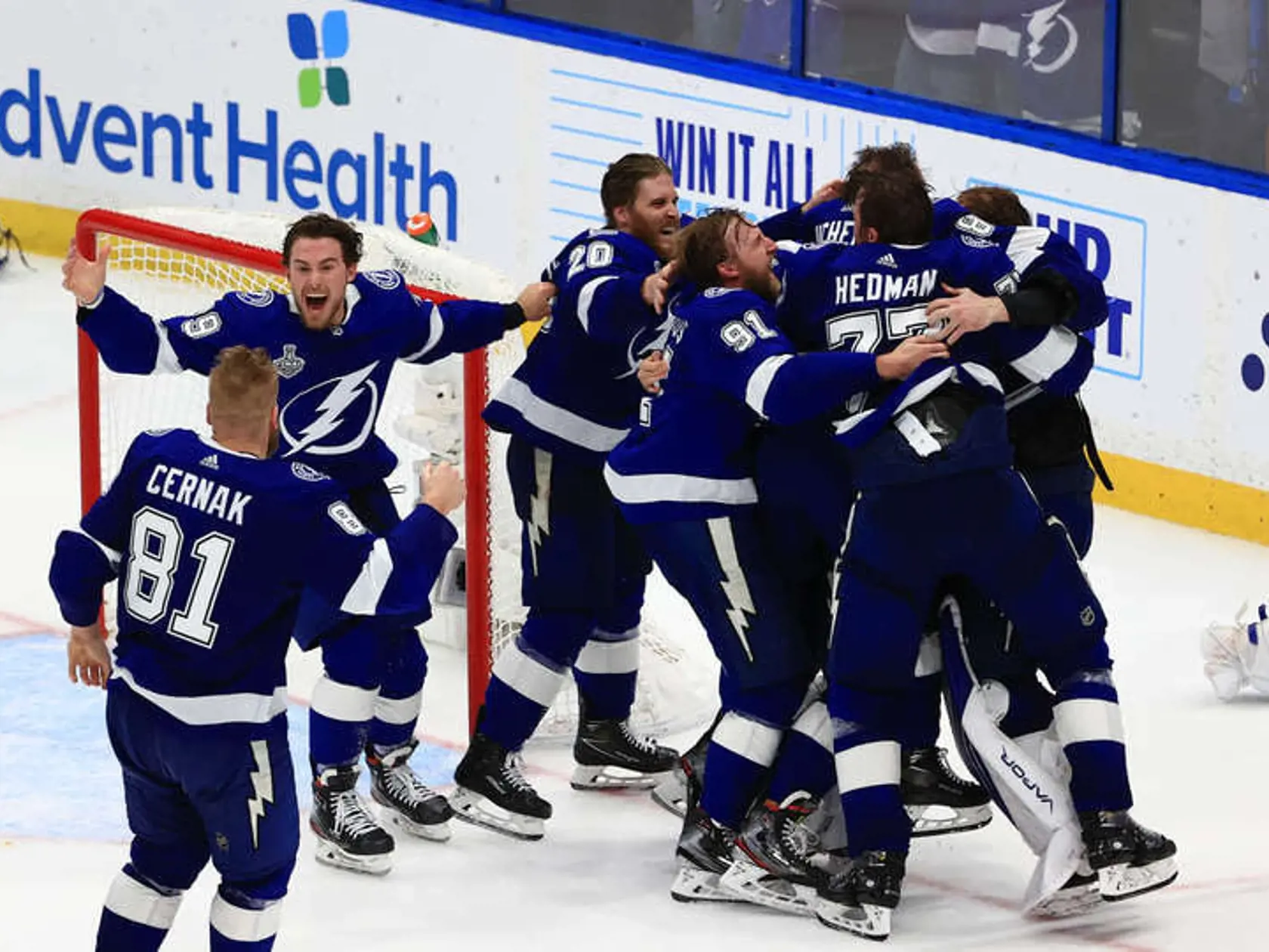 Koniec zápasu, víťazstvo Tampa Bay Lightning už bolo neodvrátiteľné.