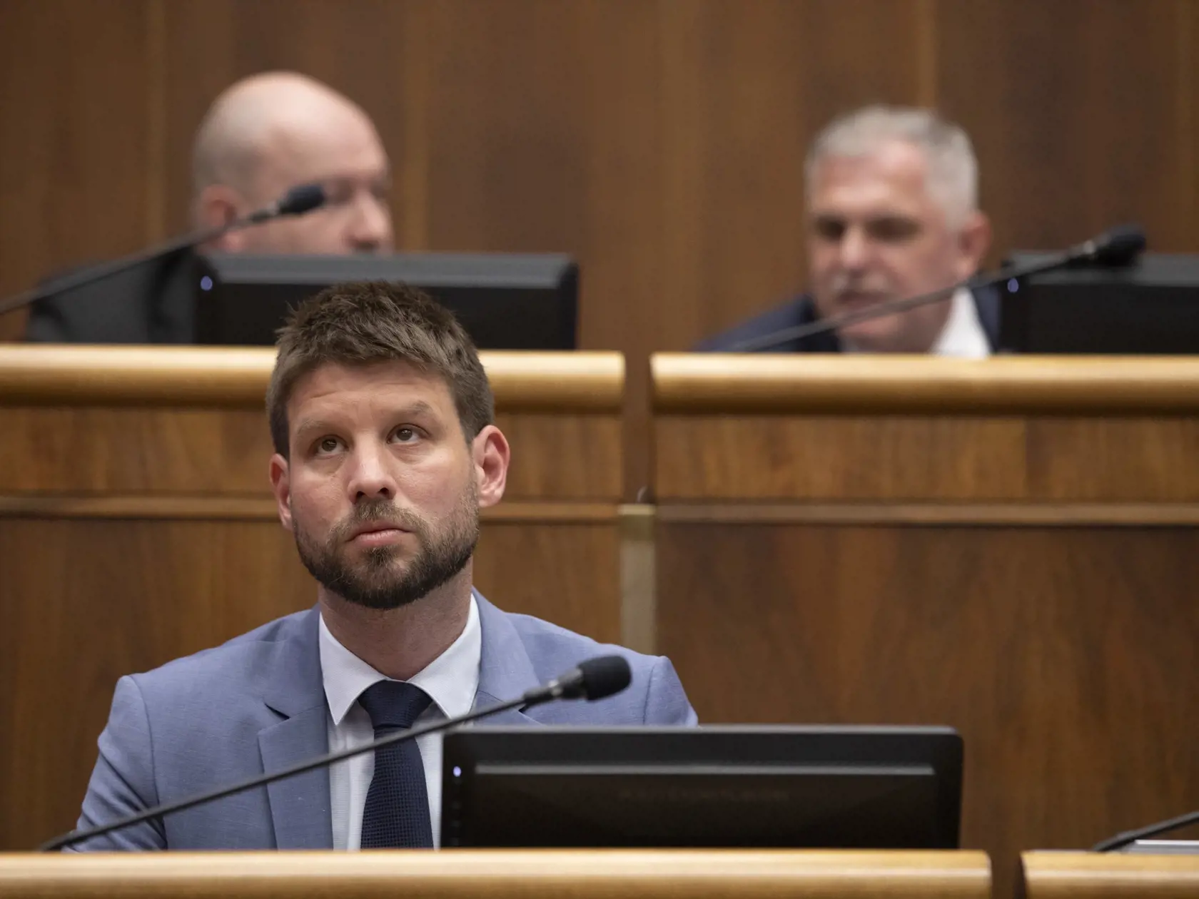   Na snímke je 12. schôdz Národnej rady Slovenskej republiky.
Predseda PS Michal Šimečka