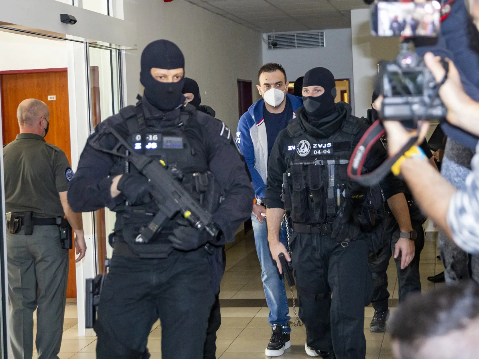Pojednávanie v prípade vrážd Jána Kuciaka a Martiny Kušnírovej na Špecializovanom trestnom súde v Pezinku.  Na snímke je Darko Dragič. 
