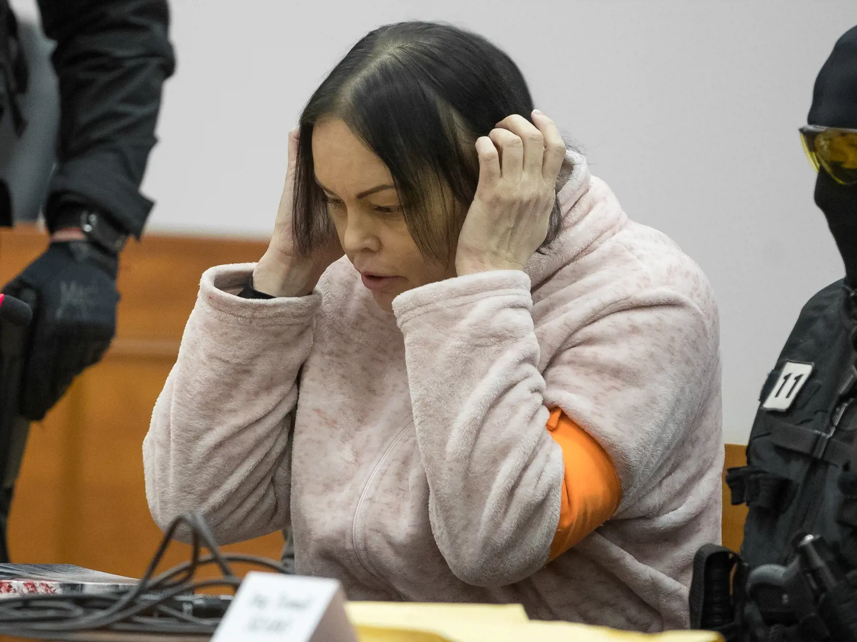 Druhé pojednávanie na Špecializovanom trestnom súde v Pezinku vo veci vraždy investigatívneho novinára Jána Kuciaka a jeho snúbenice Martiny Kušnírovej. Na snímke v strede je Alena Zsuzsová.