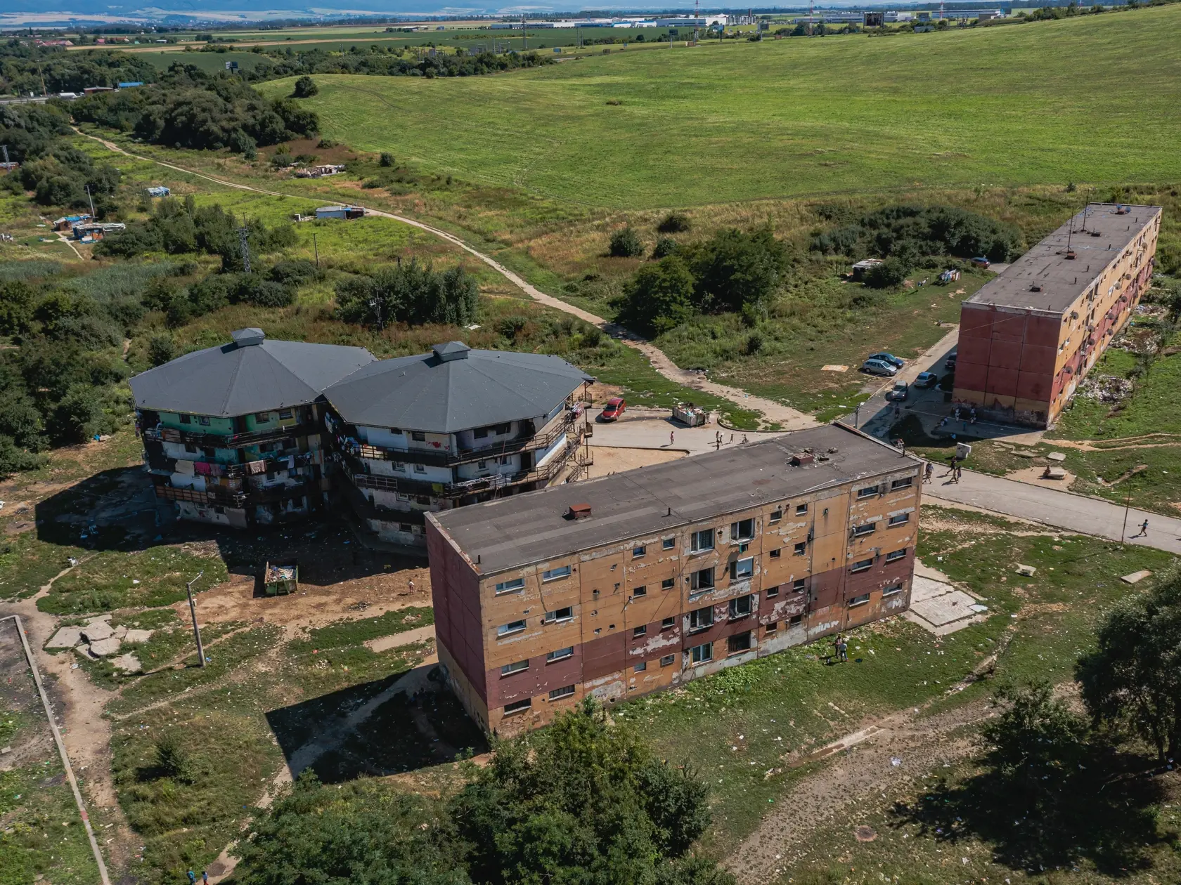 Letecký pohľad na košické sídlisko Lunik IX.