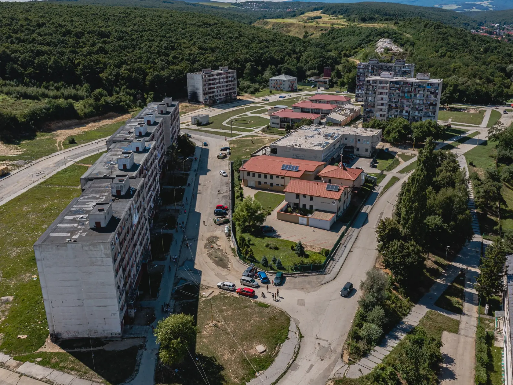 Letecký pohľad na košické sídlisko Lunik IX.