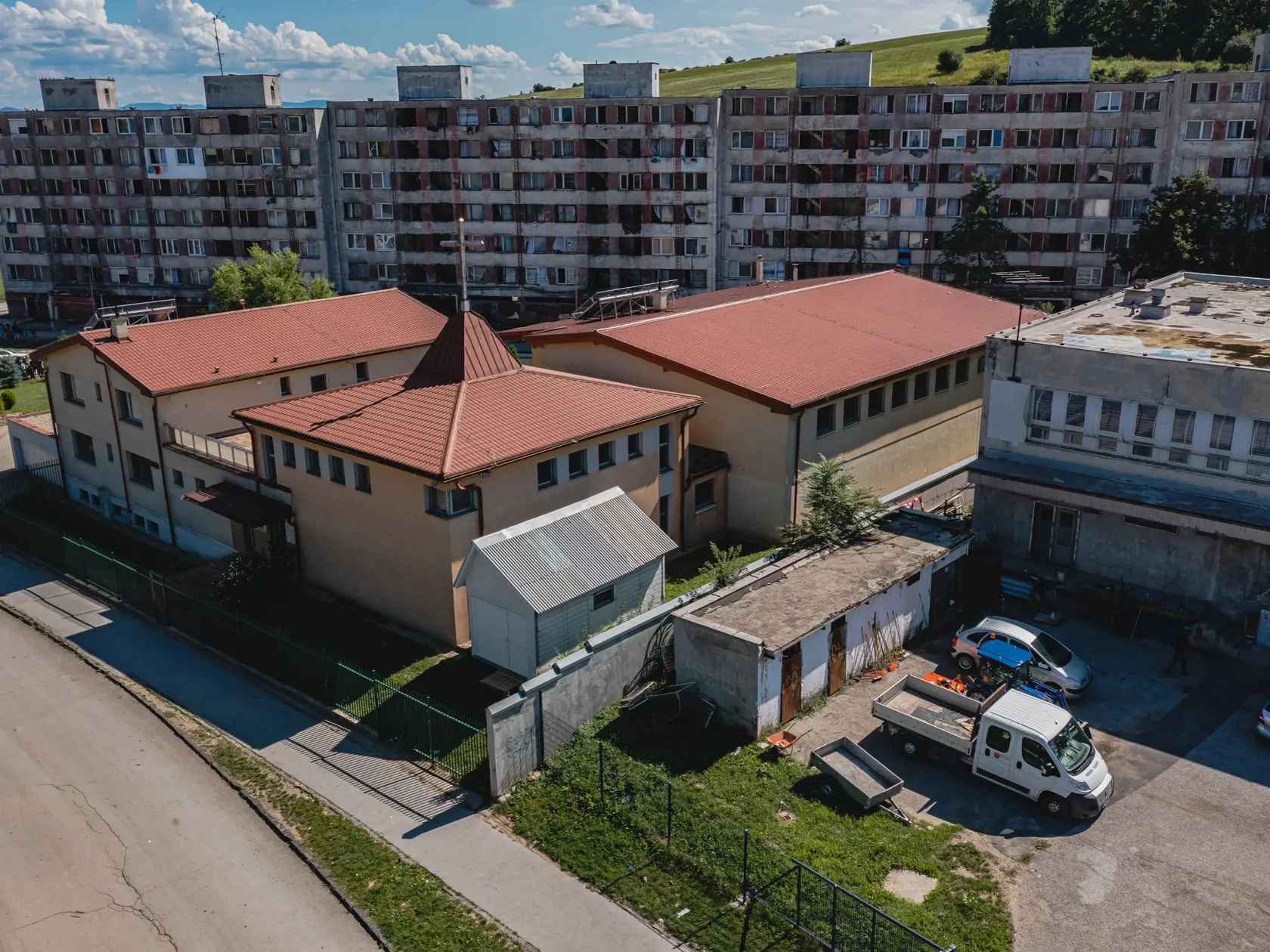 Letecký pohľad na košické sídlisko Lunik IX.