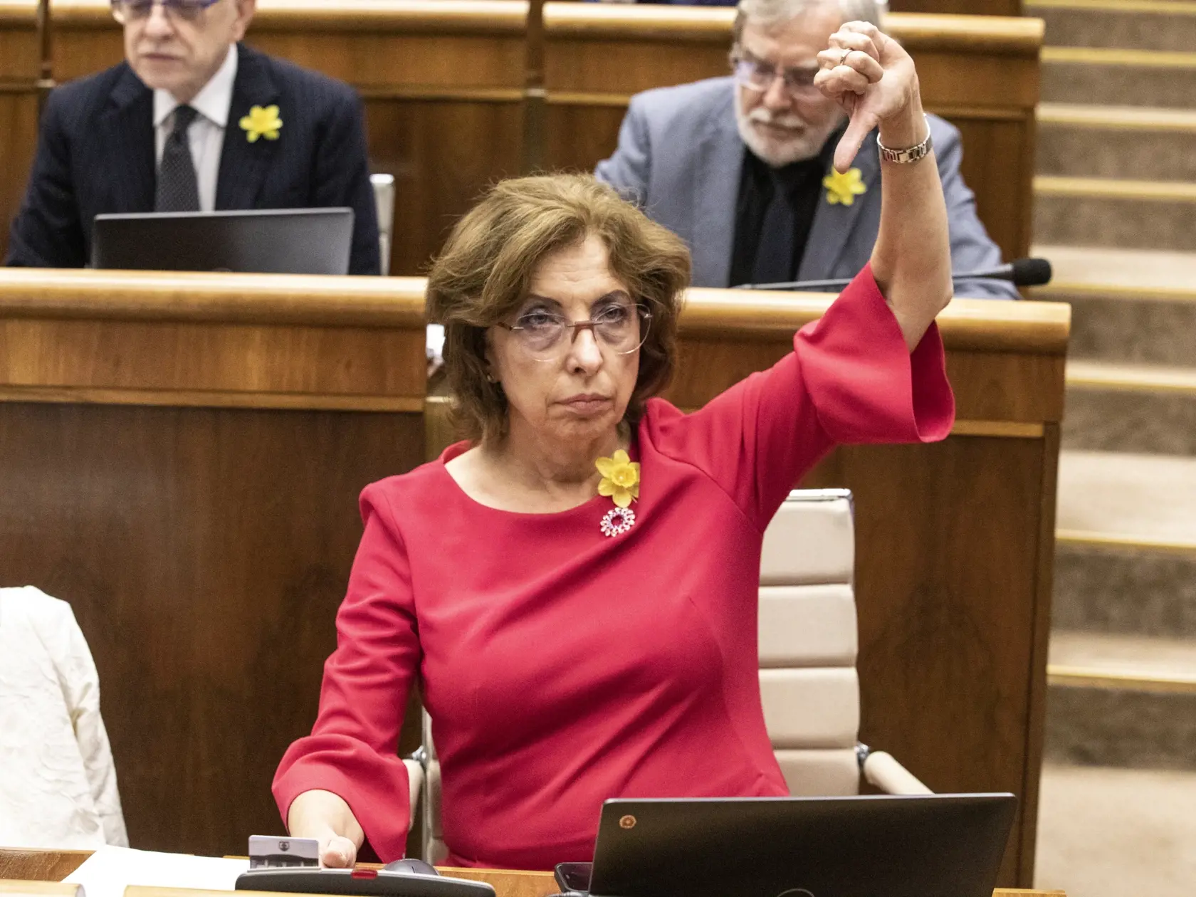 64. schôdza NRSR. 6. odvolávanie ministra vnútra Romana Mikulca.
Na snímke je Anna Zemanová