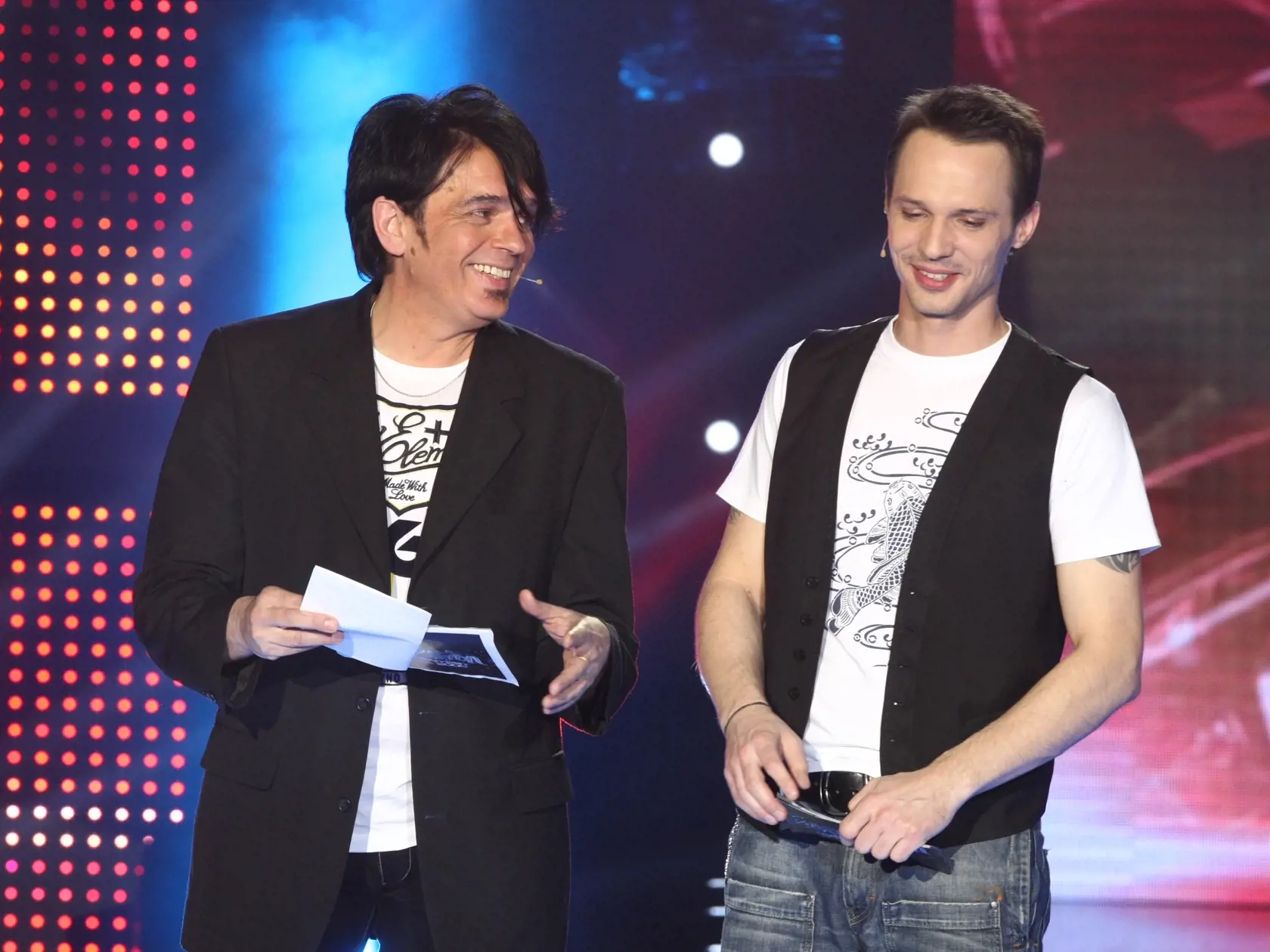 Eurovizia - semifinalove kolo. Na snímke Laco Lucenic a Martin Pyco Rausch v roku 2009.