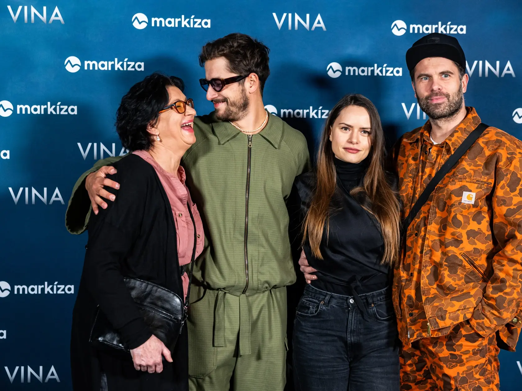 Premiéra seriálu “VINA” v Bratislave. Na snímke Kristína Kanátová, Ján Dobrík, Judita Hansman a Jakub Jablonský.