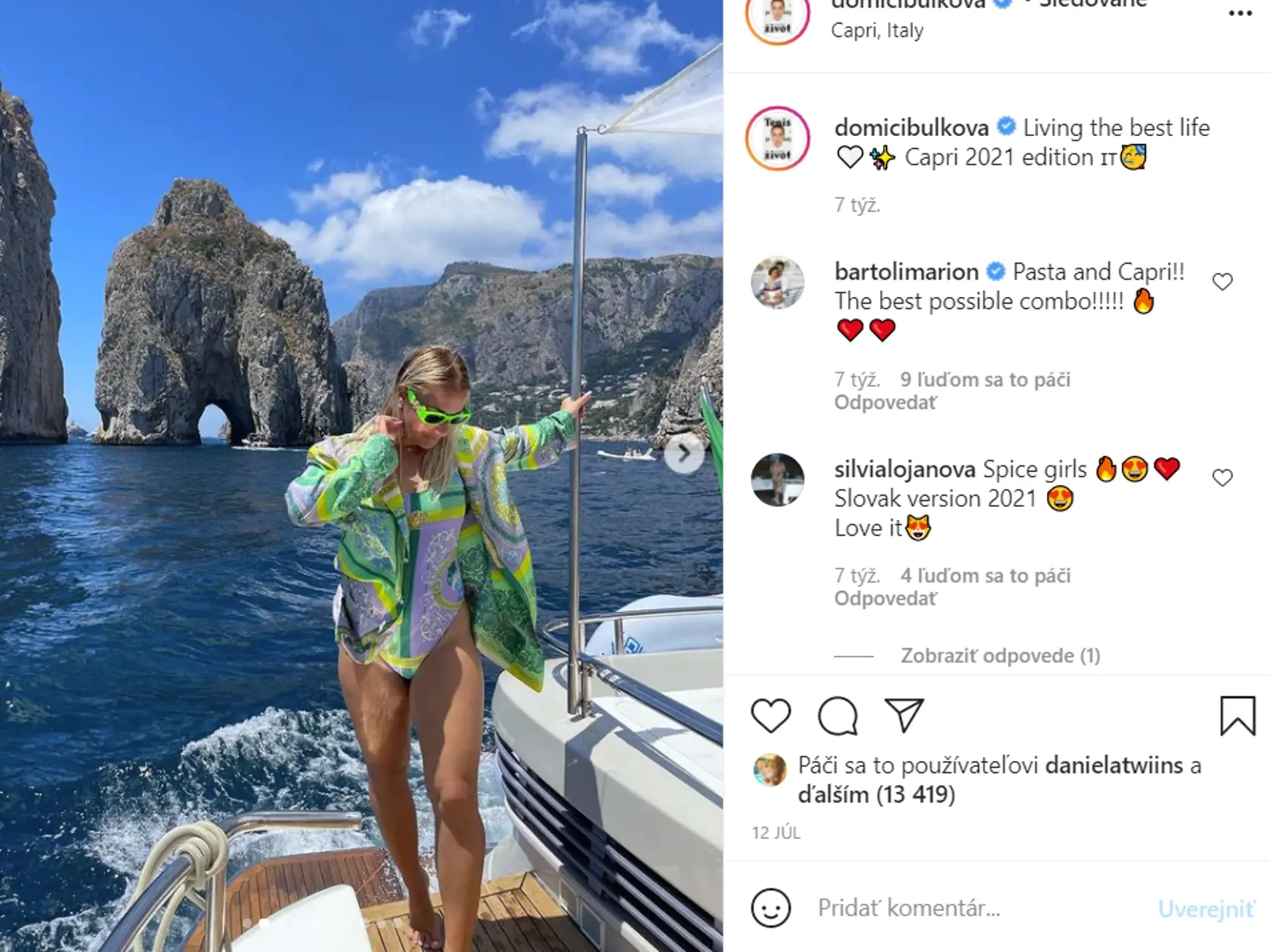 Dominika Cibulkova si dokáže užiť leto. O jej syna sa zatiaľ stará skúsená opatrovateľka.