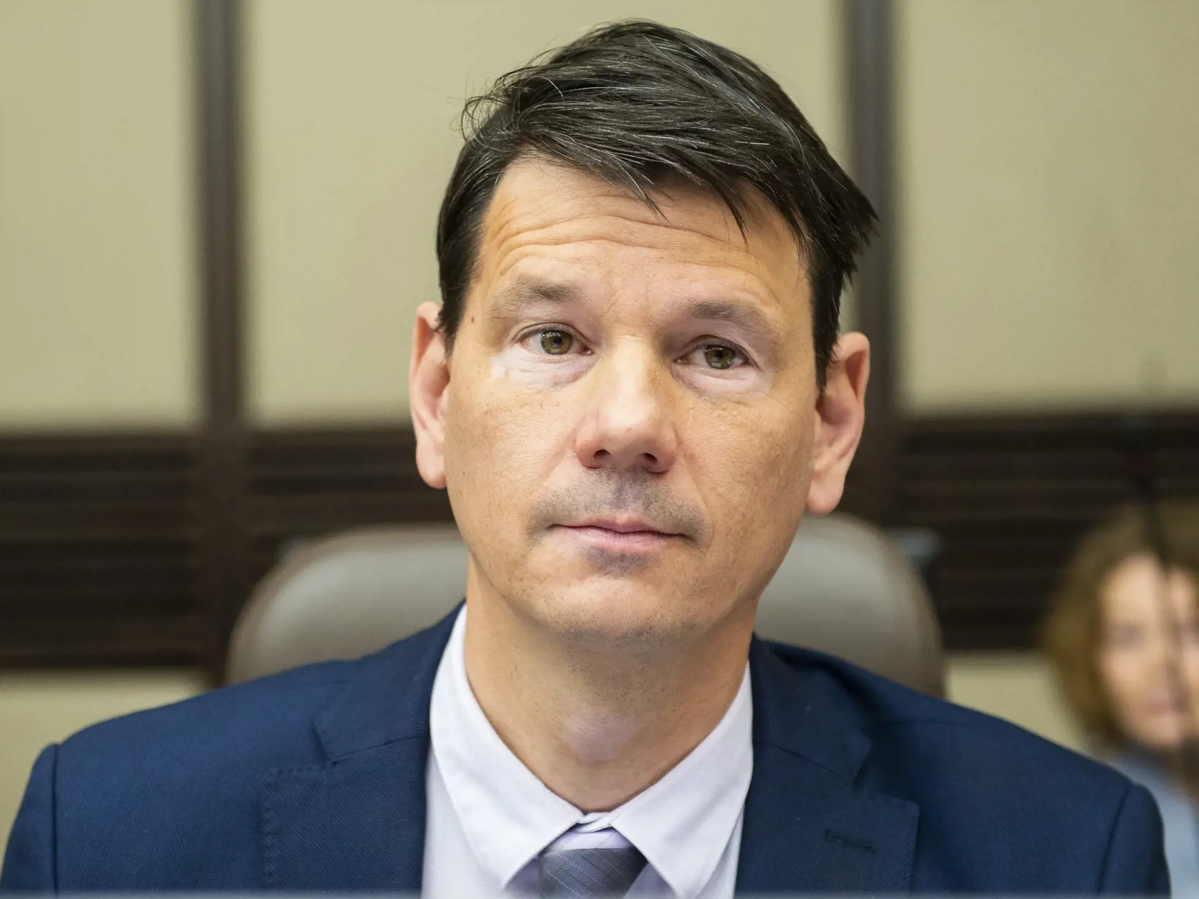 Na snímke dočasne poverený štátny tajomník ministerstva zdravotníctva SR Michal Palkovič  počas 142. rokovania vlády SR 22. marca 2023 v Bratislave. FOTO TASR - Jakub Kotian