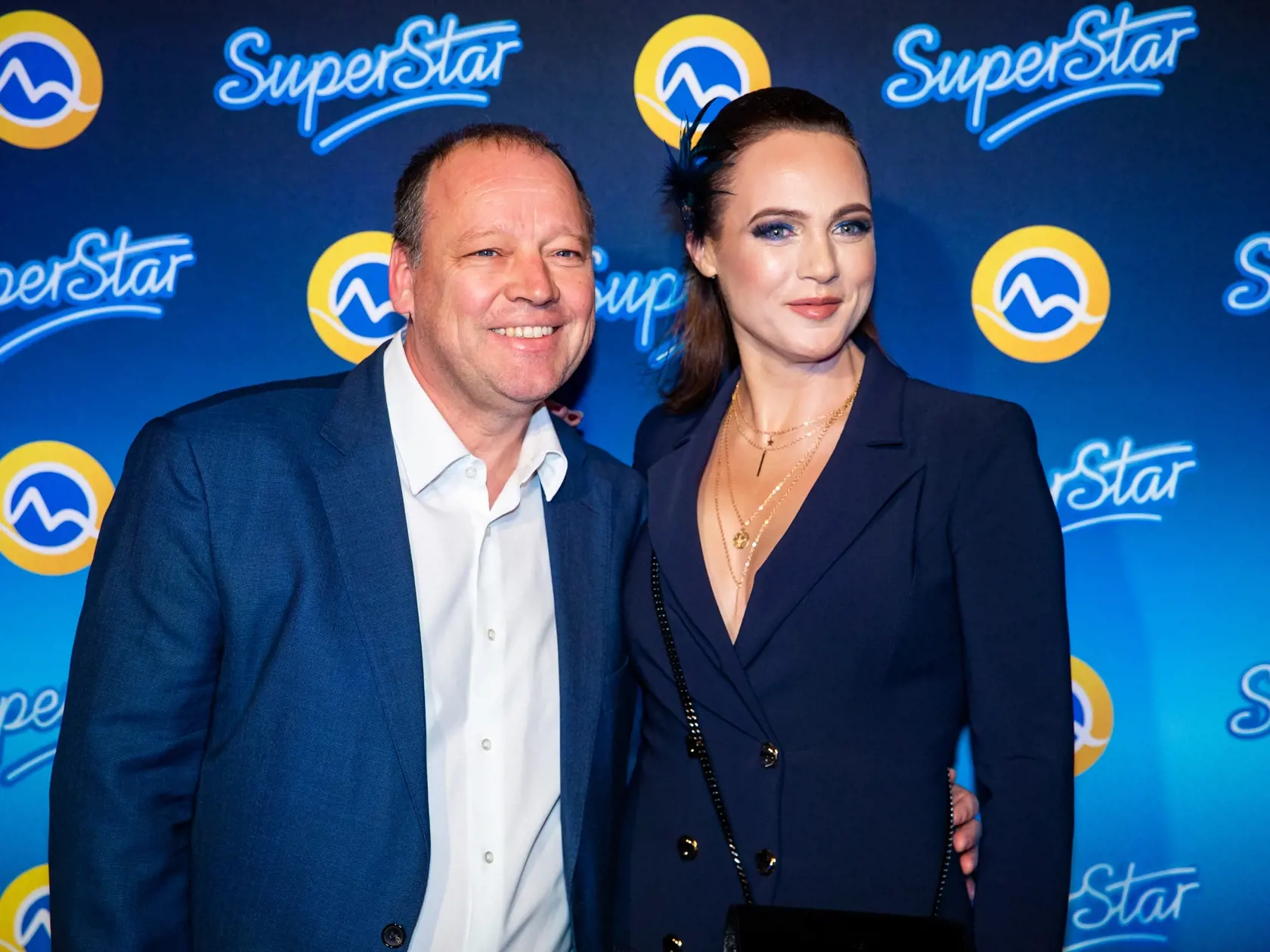 SuperStar párty v jednom z bratislavských podnikov. Na snímke Adriana Poláková a Matthias Settele.