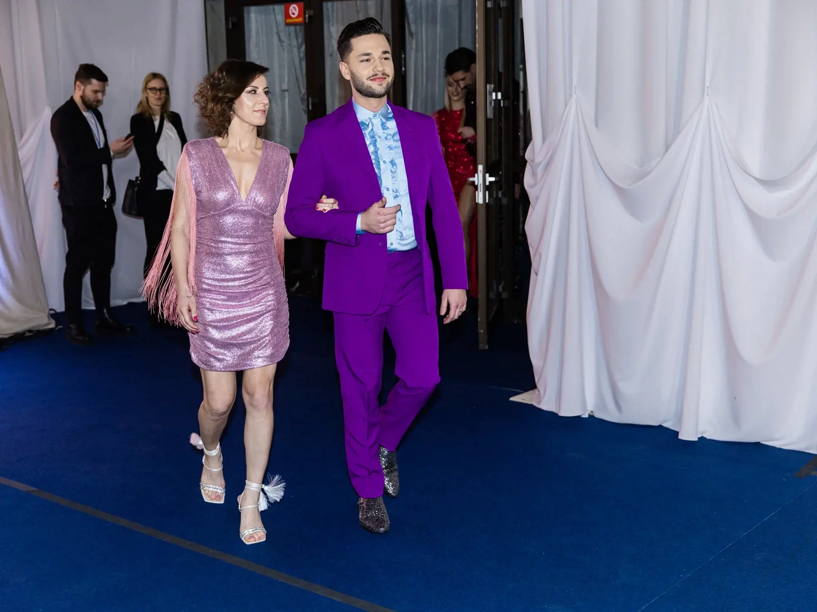 Predstavenie párov tanečnej šou "Let's Dance 2023" v Bratislave. Na snímke Henrieta Farkašová a Marek Klič.