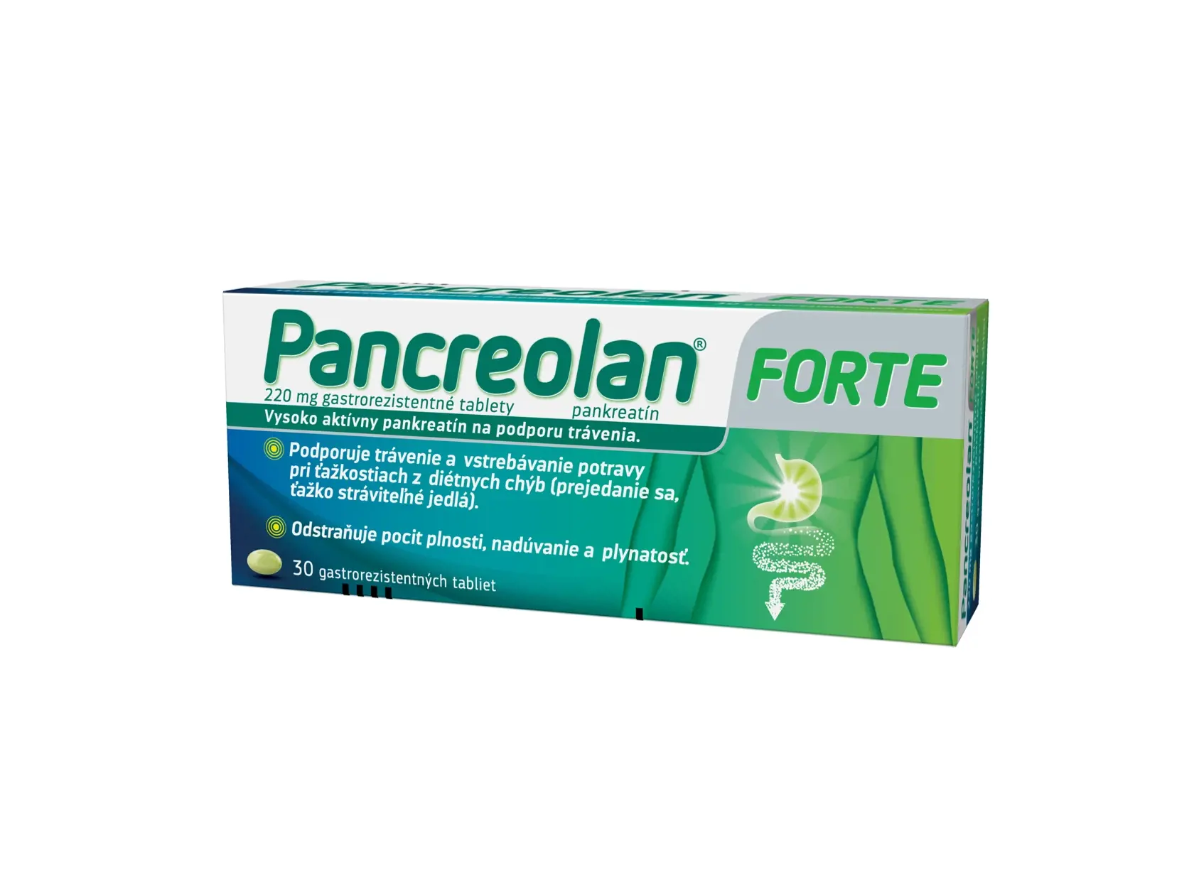 Pancreolan® FORTE je liek na vnútorné použitie, obsahuje účinnú látku pankreatín. Pred použitím si pozorne prečítajte písomnú informáciu pre používateľa a poraďte sa so svojím lekárom alebo lekárnikom.