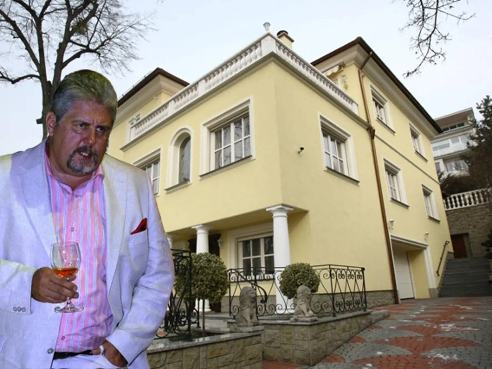 Pod Slavínom:
Andrásy a jeho
novovybudované sídlo.