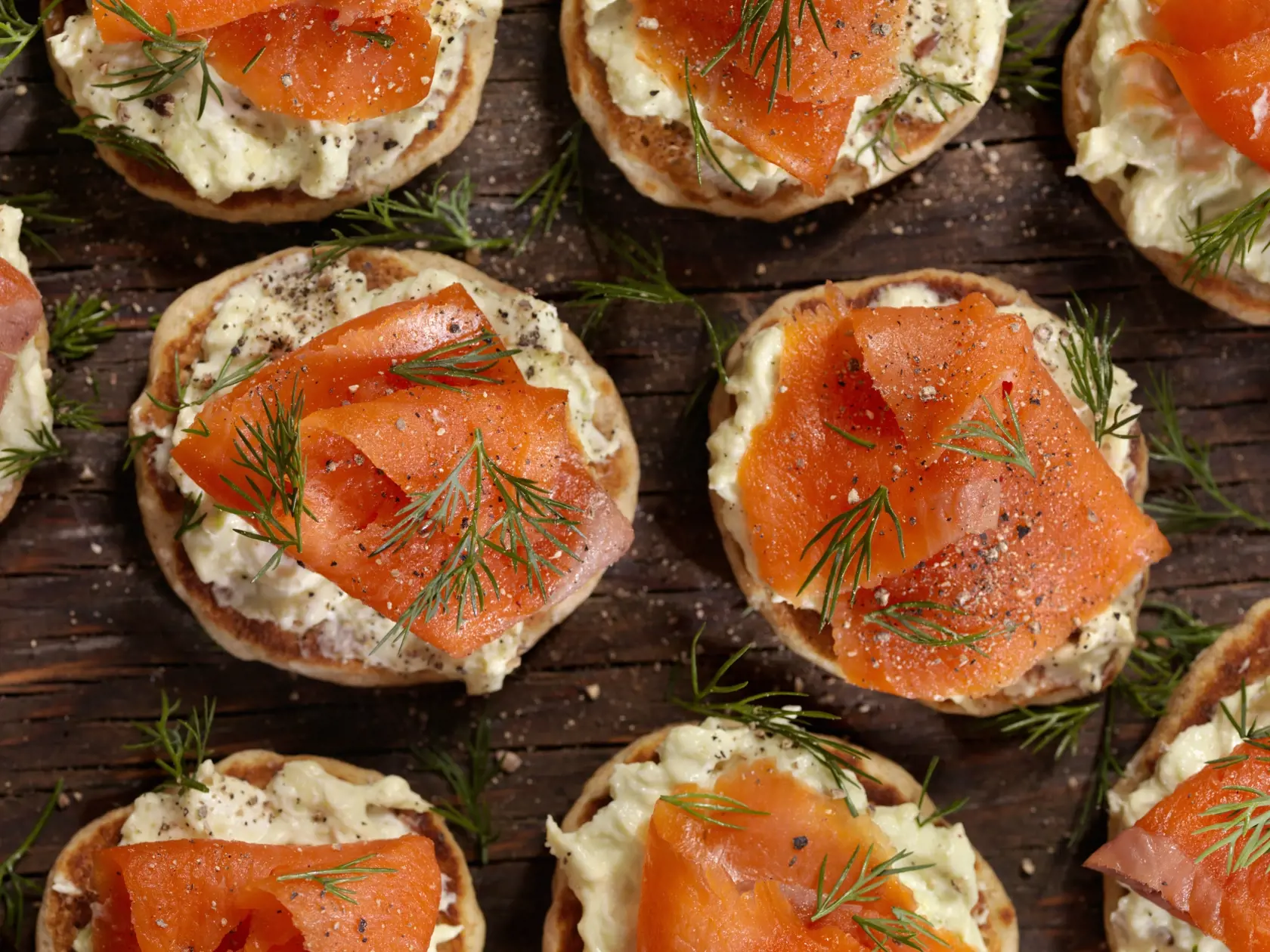 Smoked Salmon Canapes with Avocado Cream Cheese
