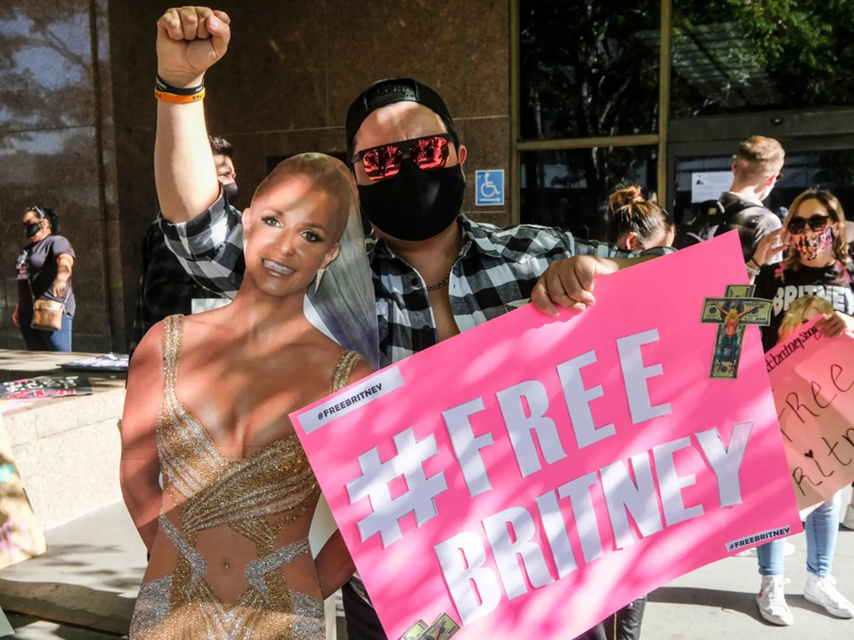 Supporters,Of,Britney,Spears,Take,Part,In,Protest,“#freebritney”,Outside