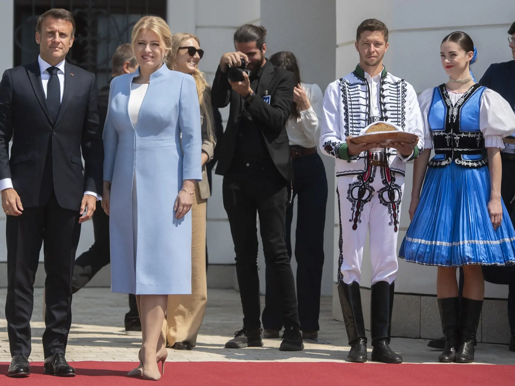 Bratislava, Grasalkovičov palác: Návšteva francúzskeho prezidenta Emmanuela Macrona 31. mája 2023.