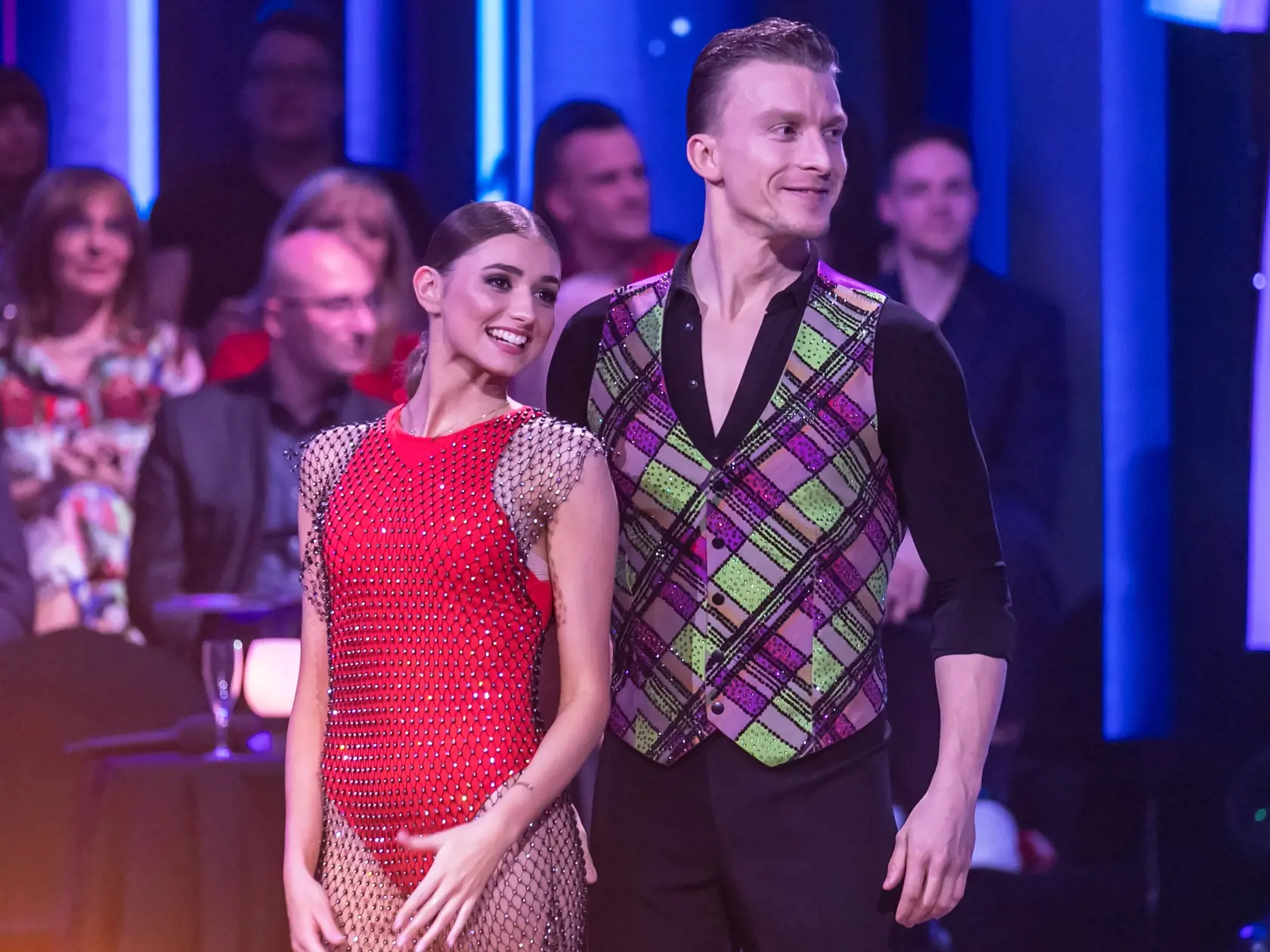Prvé kolo Lets Dance 2024. Na snímke Juraj Bača a Patricia Piešťanská. 
