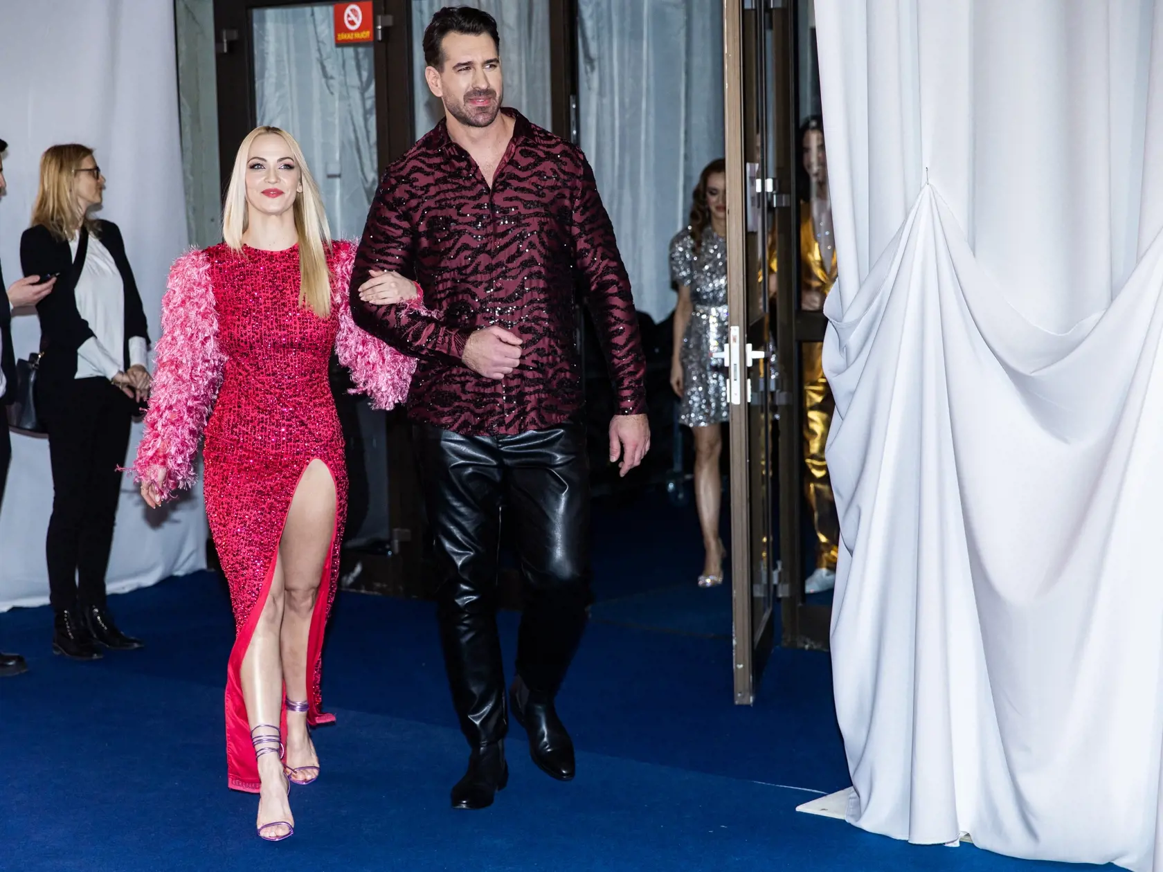 Predstavenie párov tanečnej šou "Let's Dance 2023" v Bratislave. Na snímke Boris Valábik a Eliška Lenčešová.