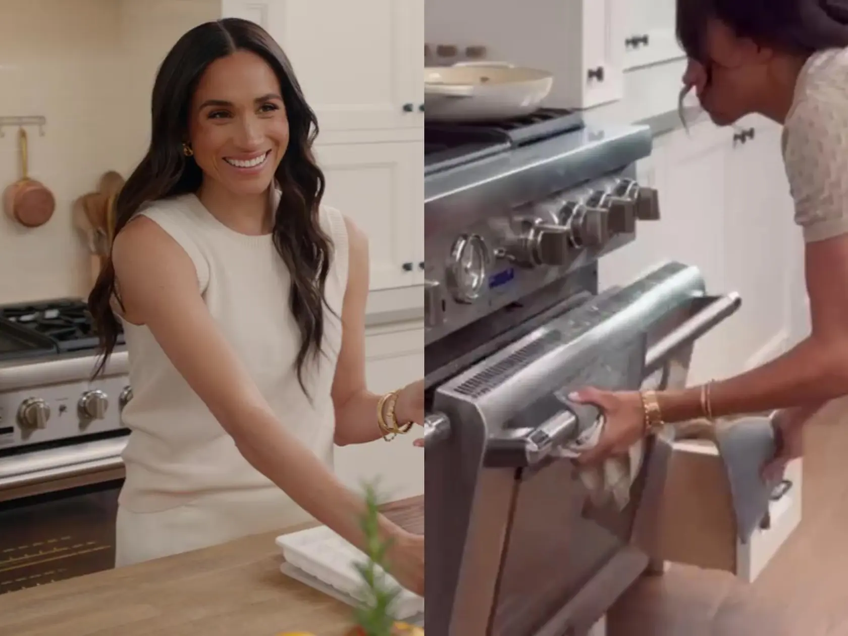 Meghan sa ukázala ako gazdiná v kuchyni: Sporák za 18-tisíc a v tomto drahom oblečení varí.