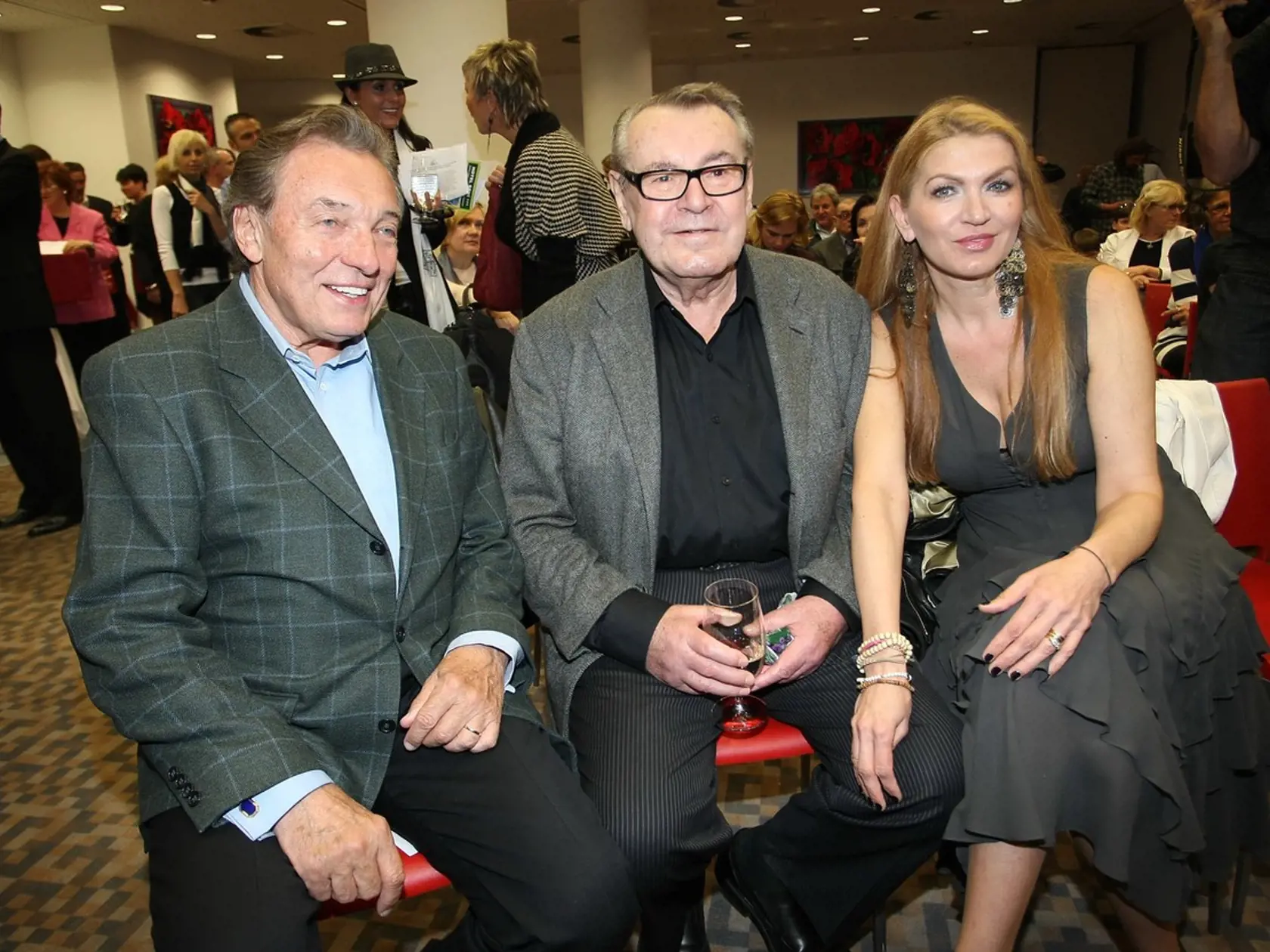 Miloš Forman, Martina Formanová, Karel Gott.