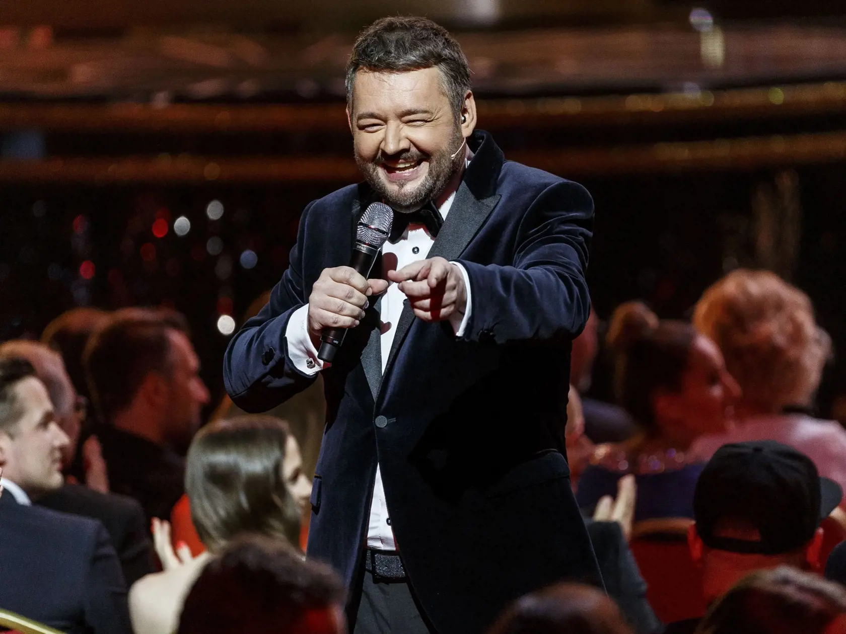 Na snímke Michal Hudák počas priameho prenosu z galavečera OTO 2019.