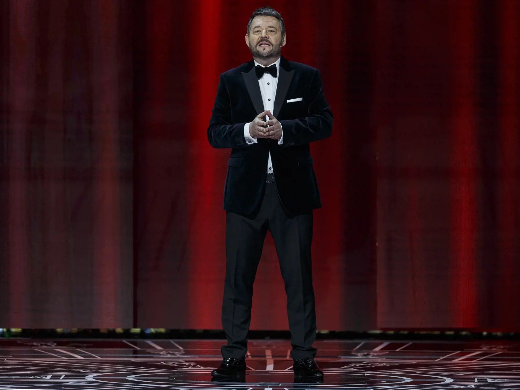Na snímke Michal Hudák počas priameho prenosu z galavečera OTO 2019.