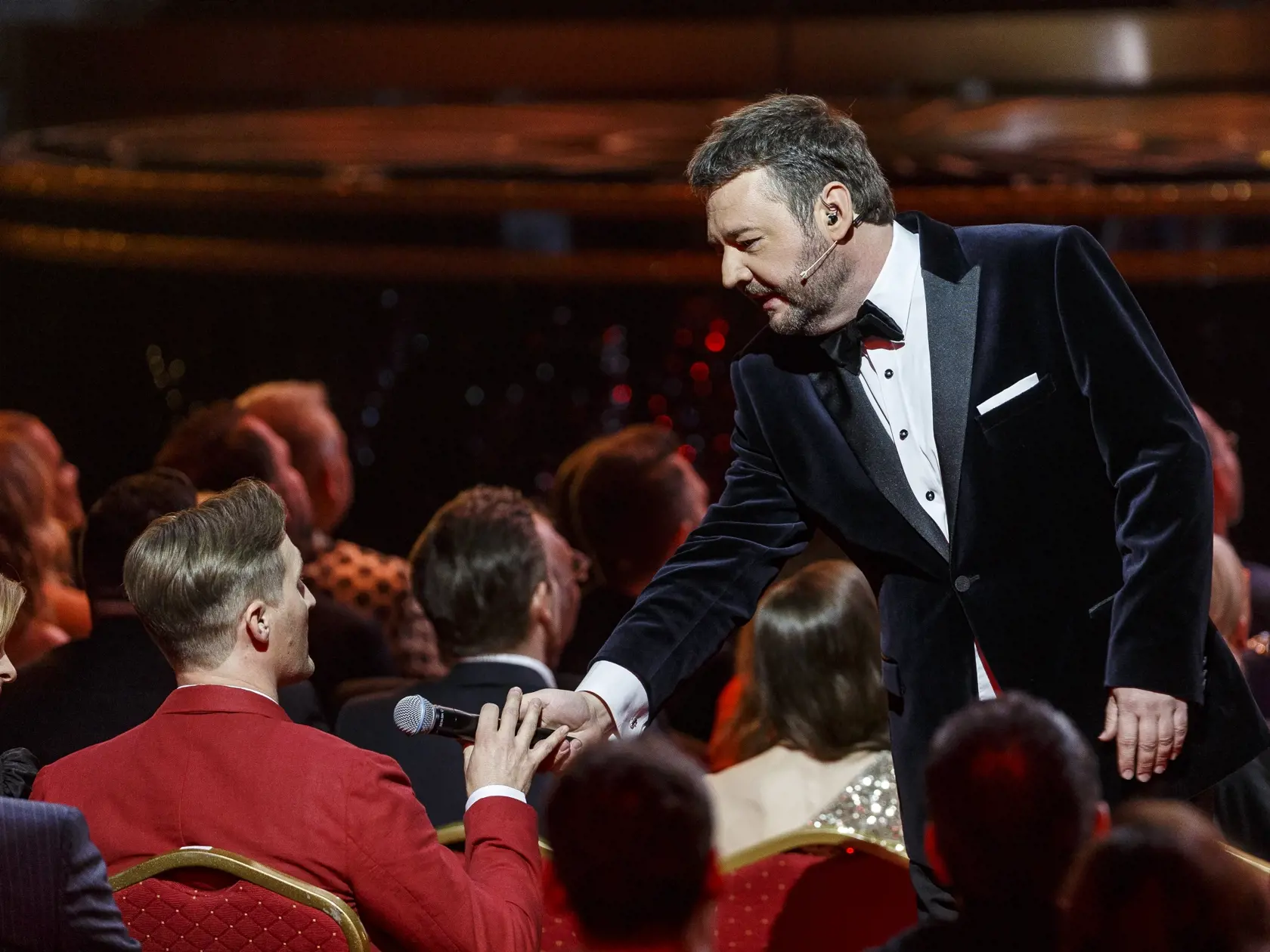 Na snímke Michal Hudák počas priameho prenosu z galavečera OTO 2019.