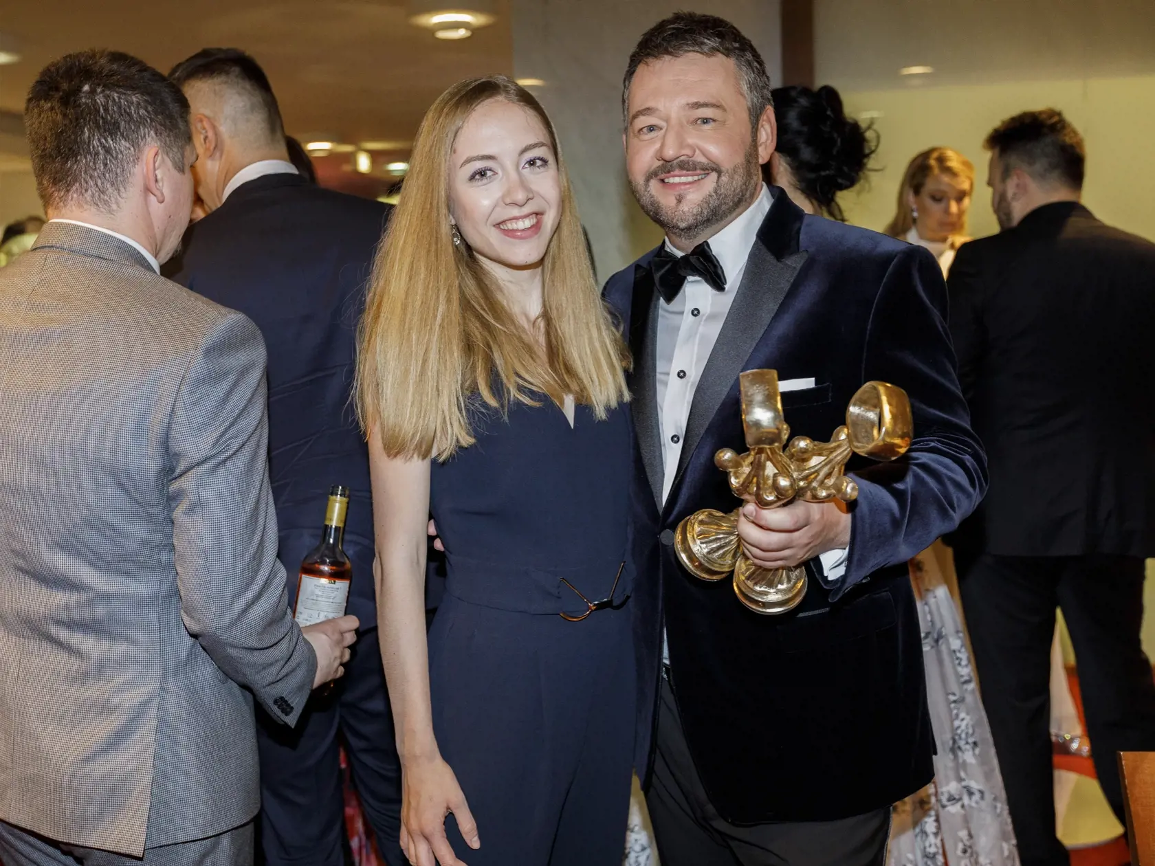 Na snímke počas párty po skončení priameho prenosu z galavečera OTO 2019. Na snímke Michal Hudák.