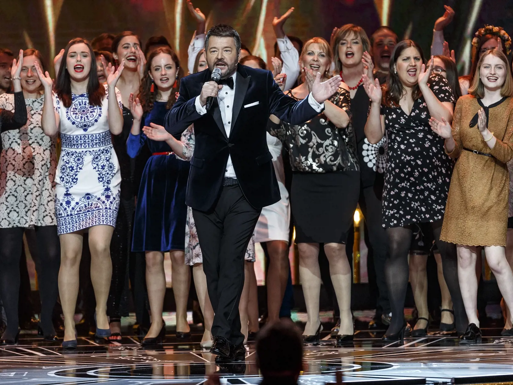 Na snímke Michal Hudák počas priameho prenosu z galavečera OTO 2019.