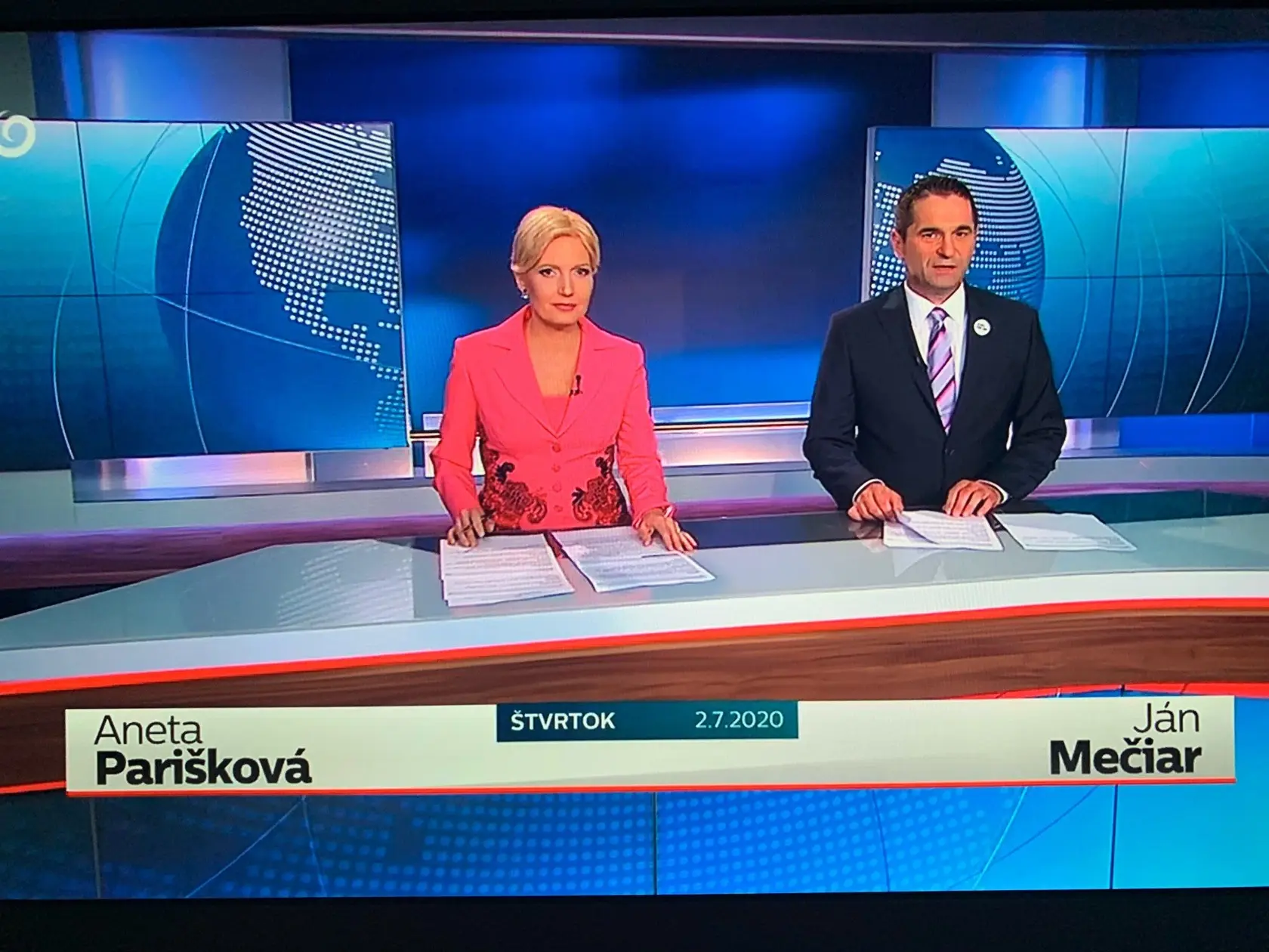 Aneta Parišková opäť moderovala televízne noviny.