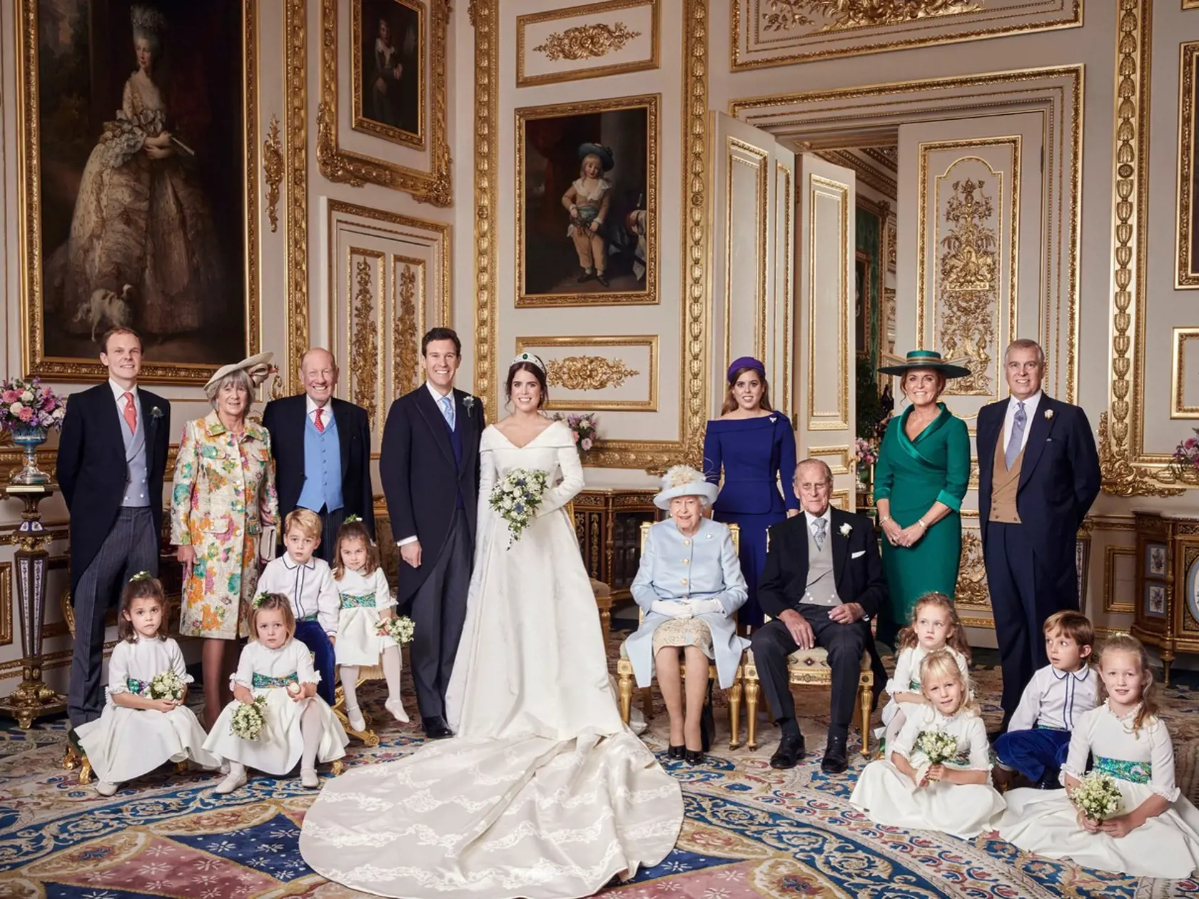 Tindallovci na svadbe princeznej Eugenie a Jacka Brooksbanka 12. októbra 2018.