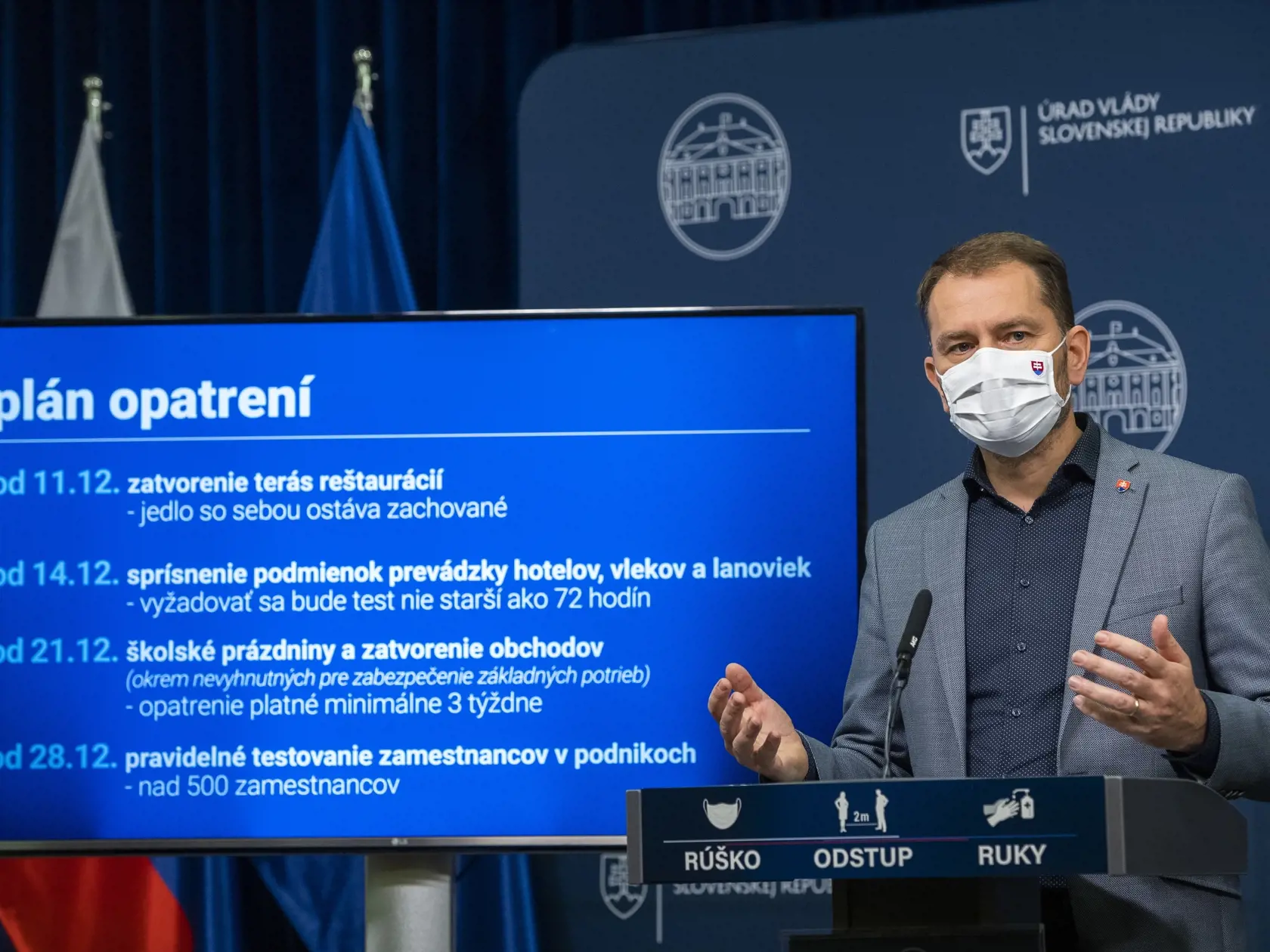 Igor Matovič tlačová konferencia k protiepidemickým opatreniam 