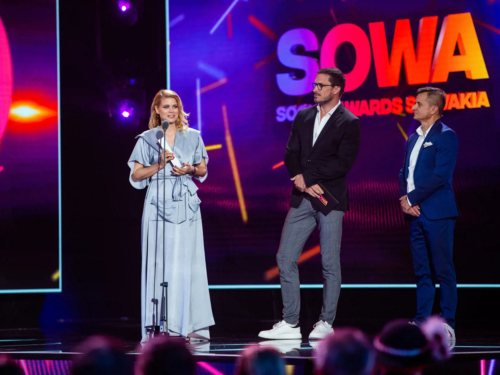 Galavečer Social Awards Slovakia "SOWA" v Bratislave. Na snímke Ján Koleník a Zuzana Kovačič Hanzelová.