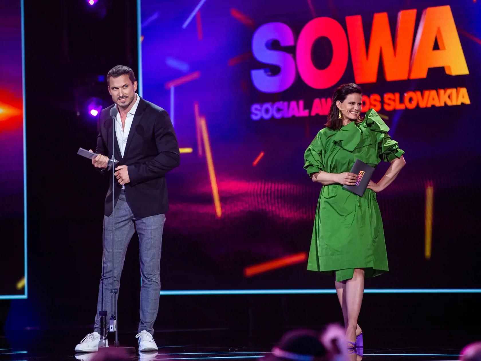 Galavečer Social Awards Slovakia "SOWA" v Bratislave. Na snímke Zuzana Fialová a Ján Koleník.