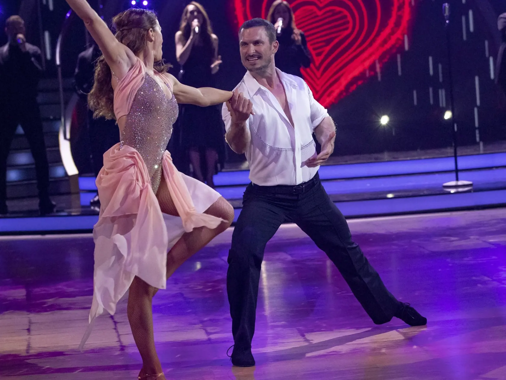 Finale tanečnej televíznej šou Let’s Dance v bratislavskej Inchebe. Na snímke je Ján Koleník a Vanda Poláková.