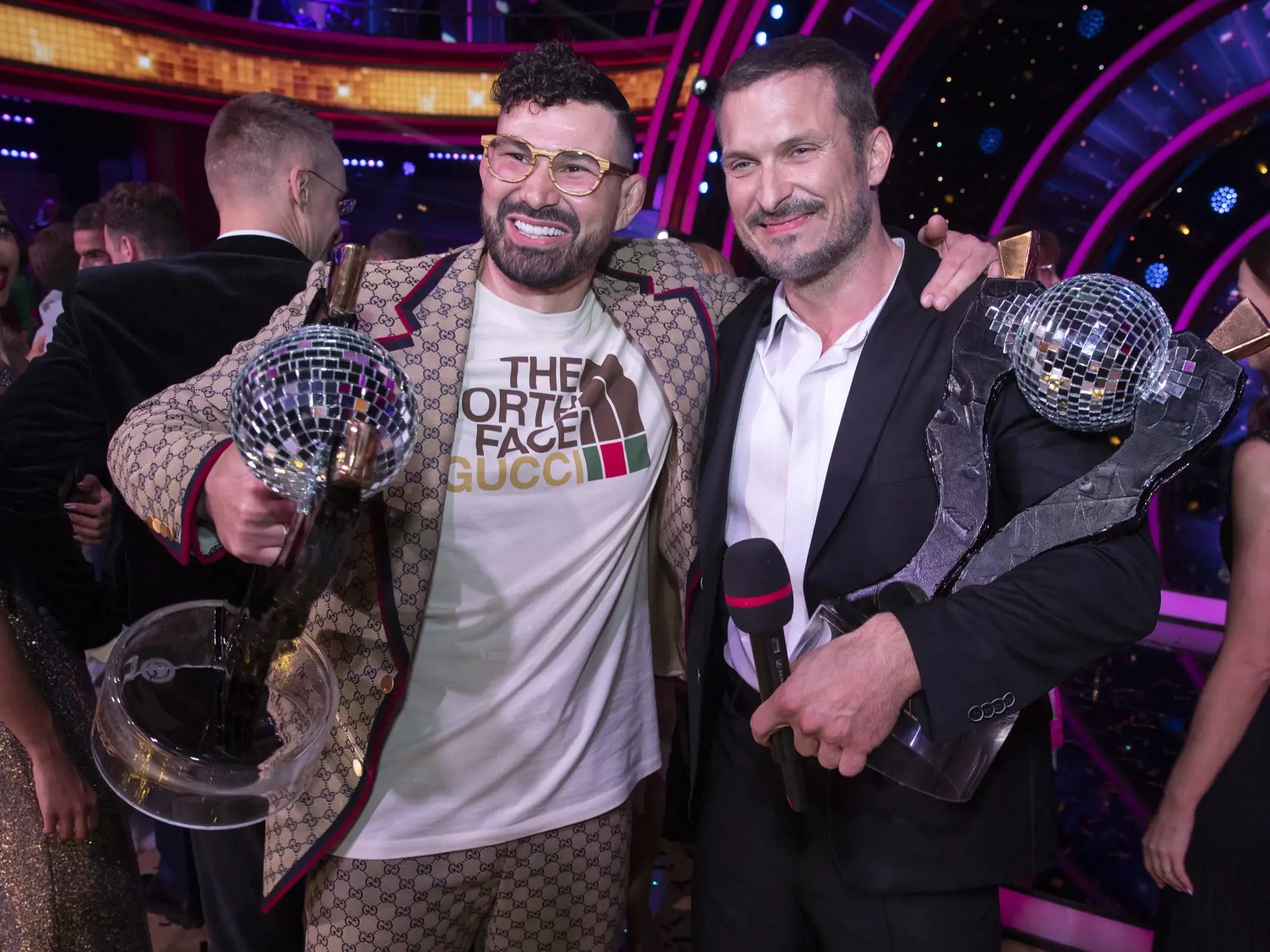 Finale tanečnej televíznej šou Let’s Dance v bratislavskej Inchebe. Na snímke zľava je Attila Végh a Ján Koleník.